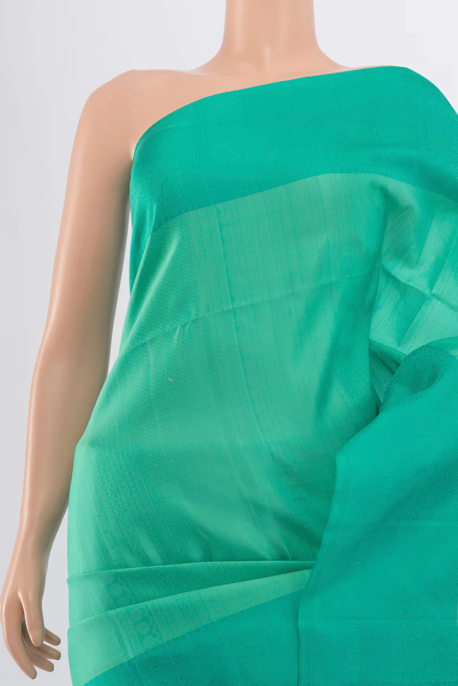 Turquoise Soft Silk Saree - Image 2