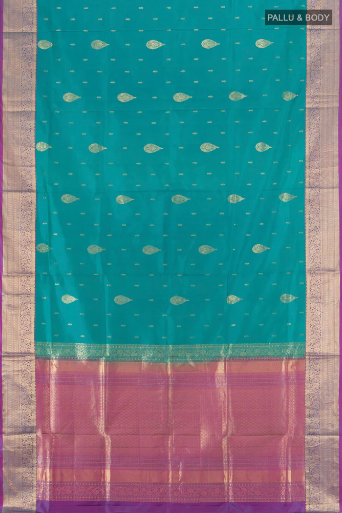 Sky Blue Soft Silk Saree - Image 5