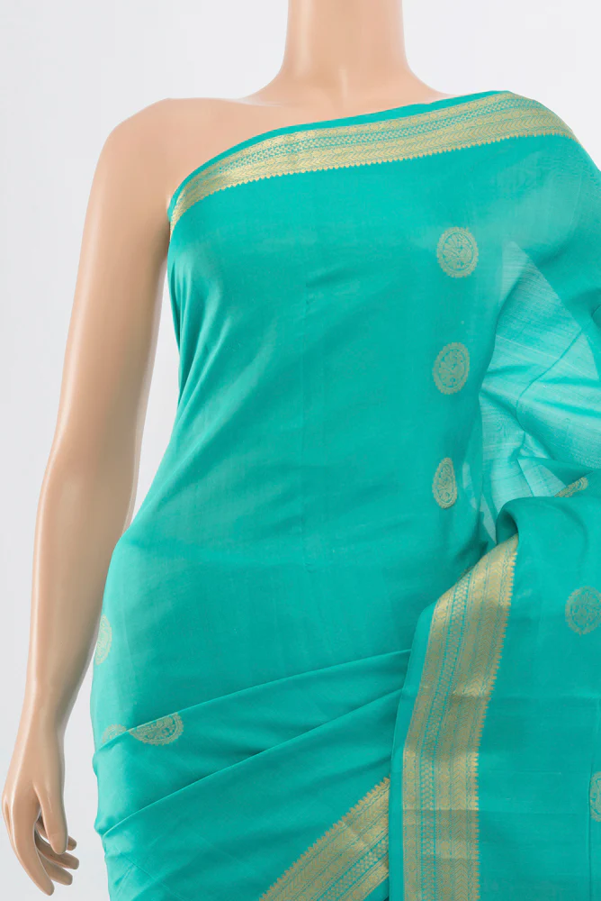 Sky Blue Soft Silk Saree - Image 2