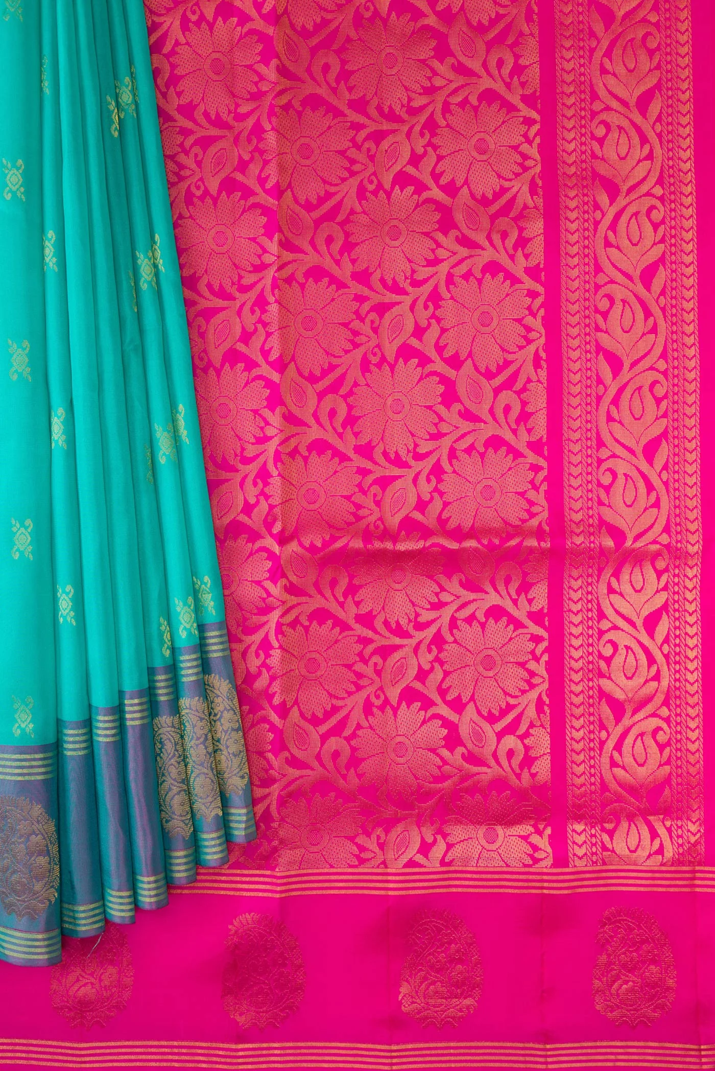 Sky Blue Soft Silk Saree - Image 4