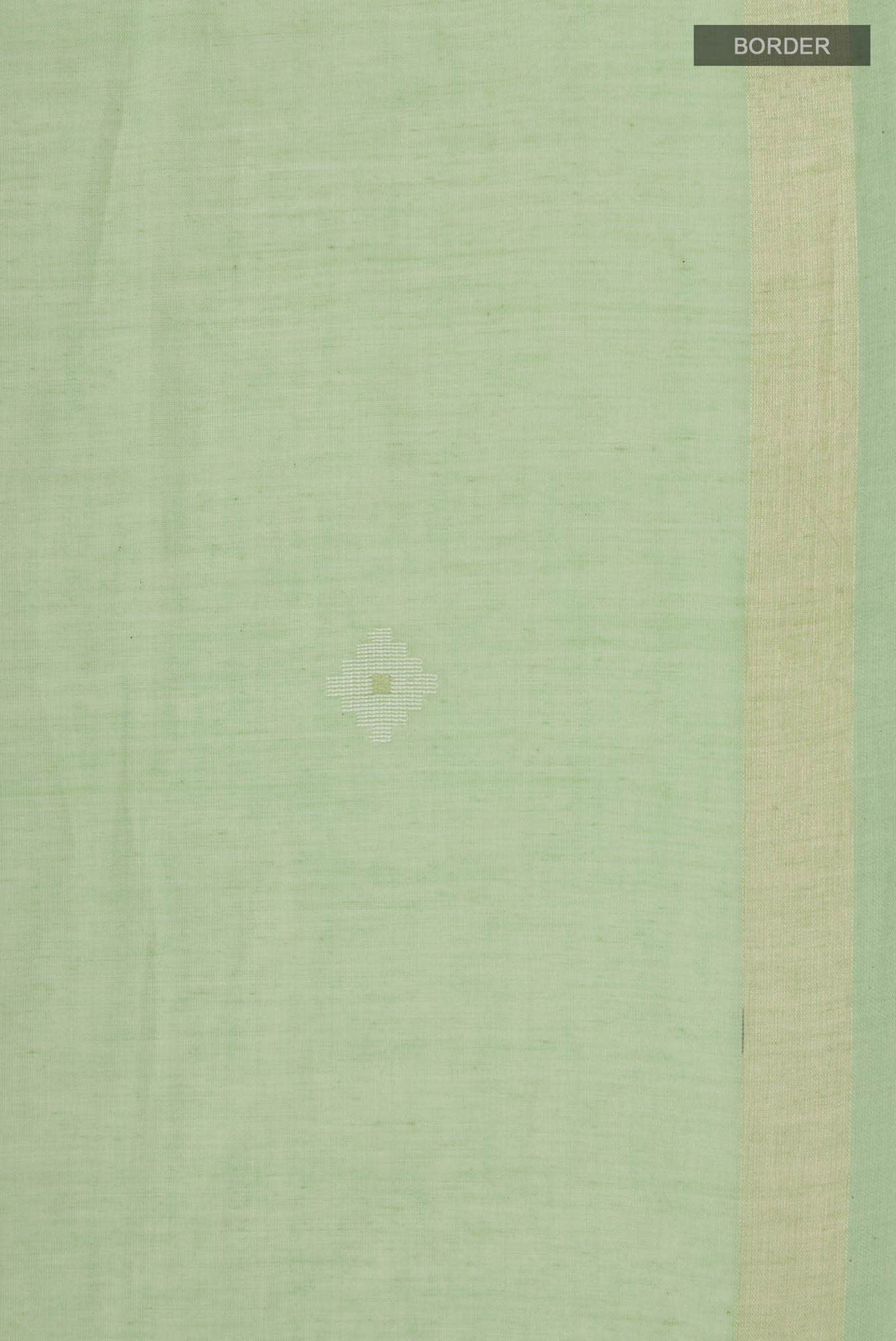 Suchitra-Mint Green Bengal Cotton Saree - Image 5