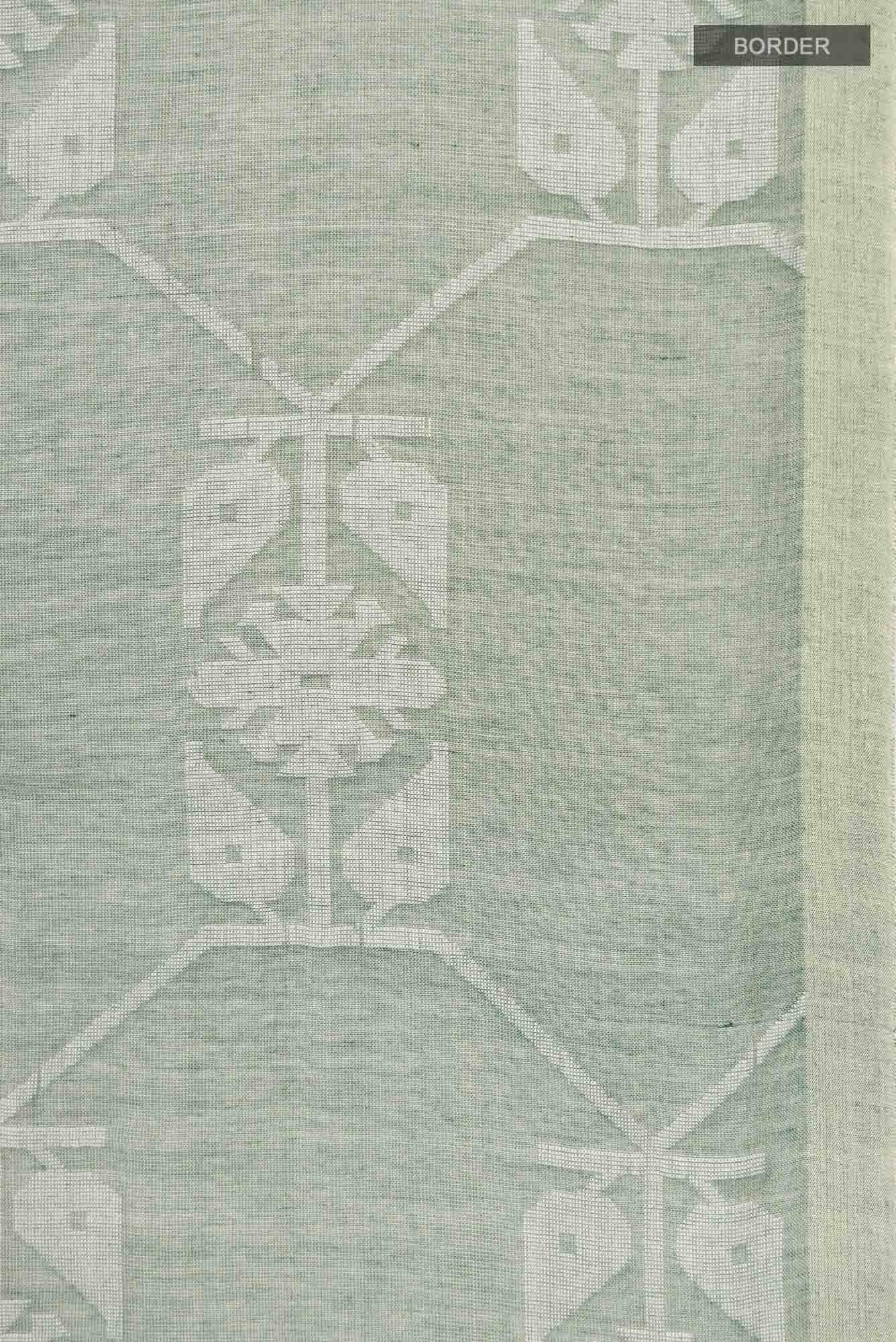 Suman-Green Bengal Cotton Saree - Image 5