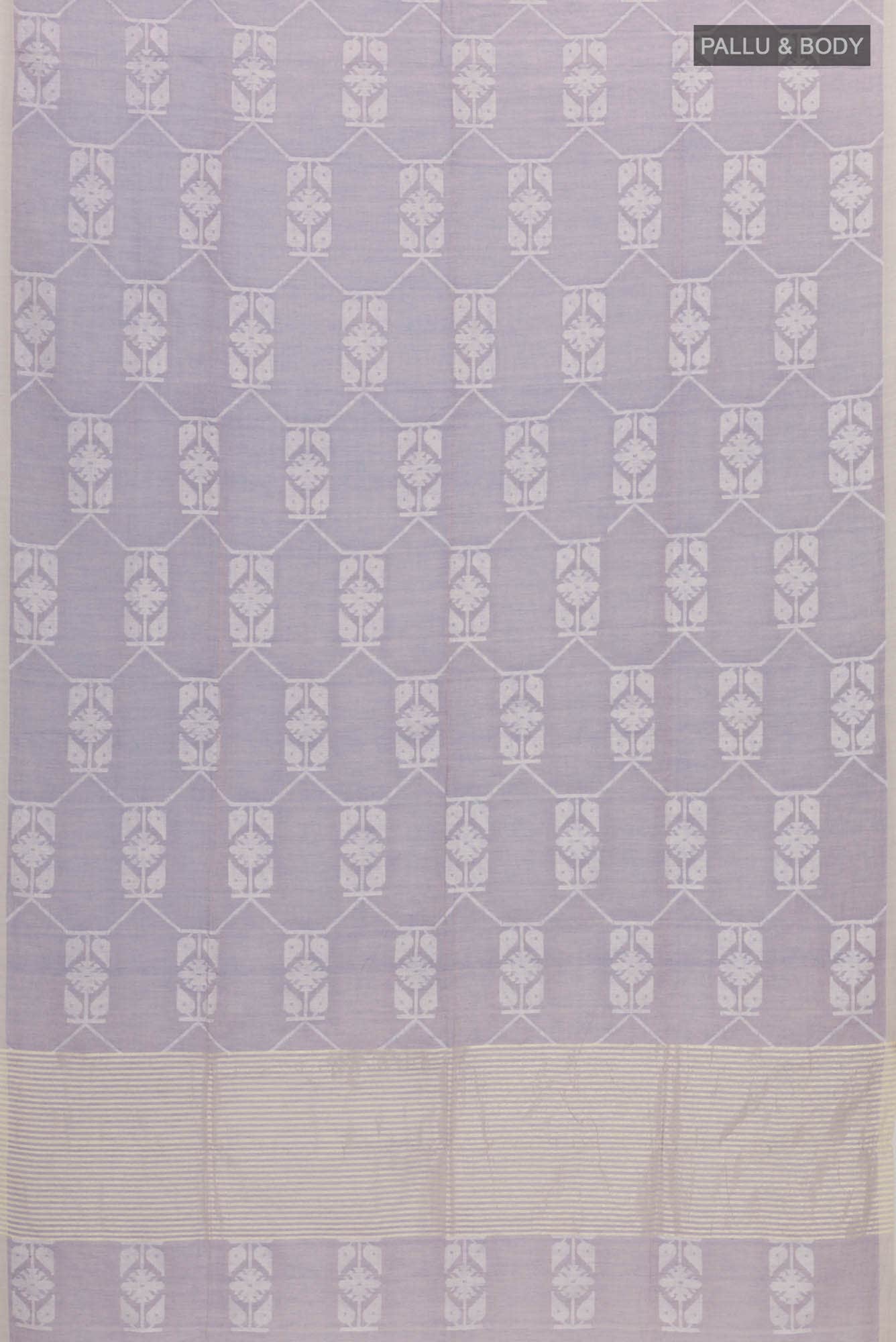 Suman-Lavender Bengal Cotton Saree - Image 4