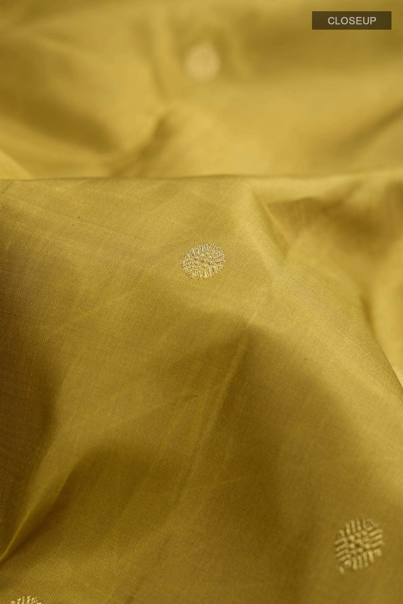 Suvarna-Pure Silk Pure Gold Zari Olive Green Kanchipuram Saree - Image 9