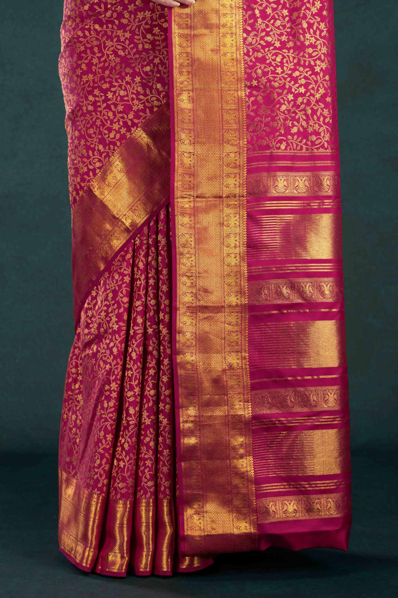 Swarnika-Pink Kanchipuram Silk Saree - Image 6