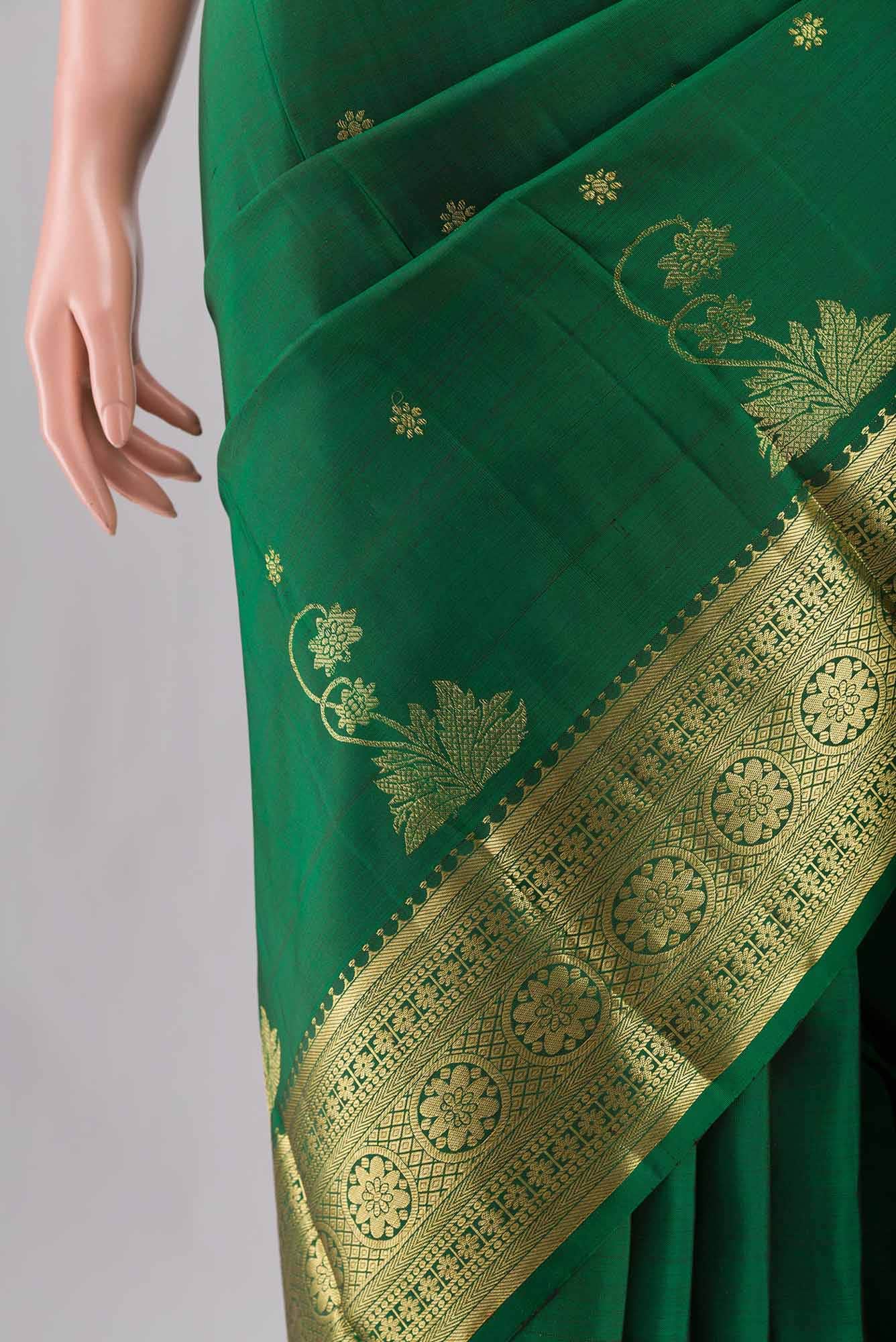 Tarangini-Green Kanchipuram Silk Saree - Image 10