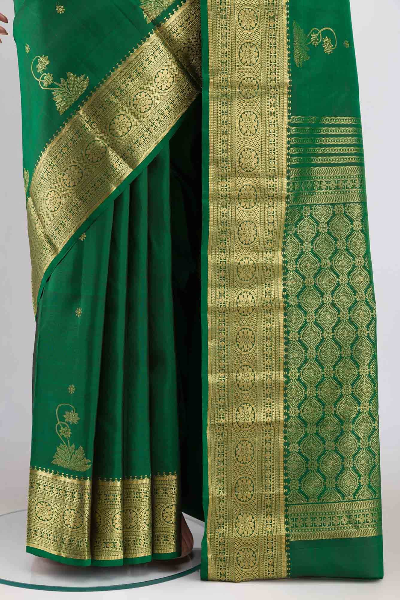 Tarangini-Green Kanchipuram Silk Saree - Image 11