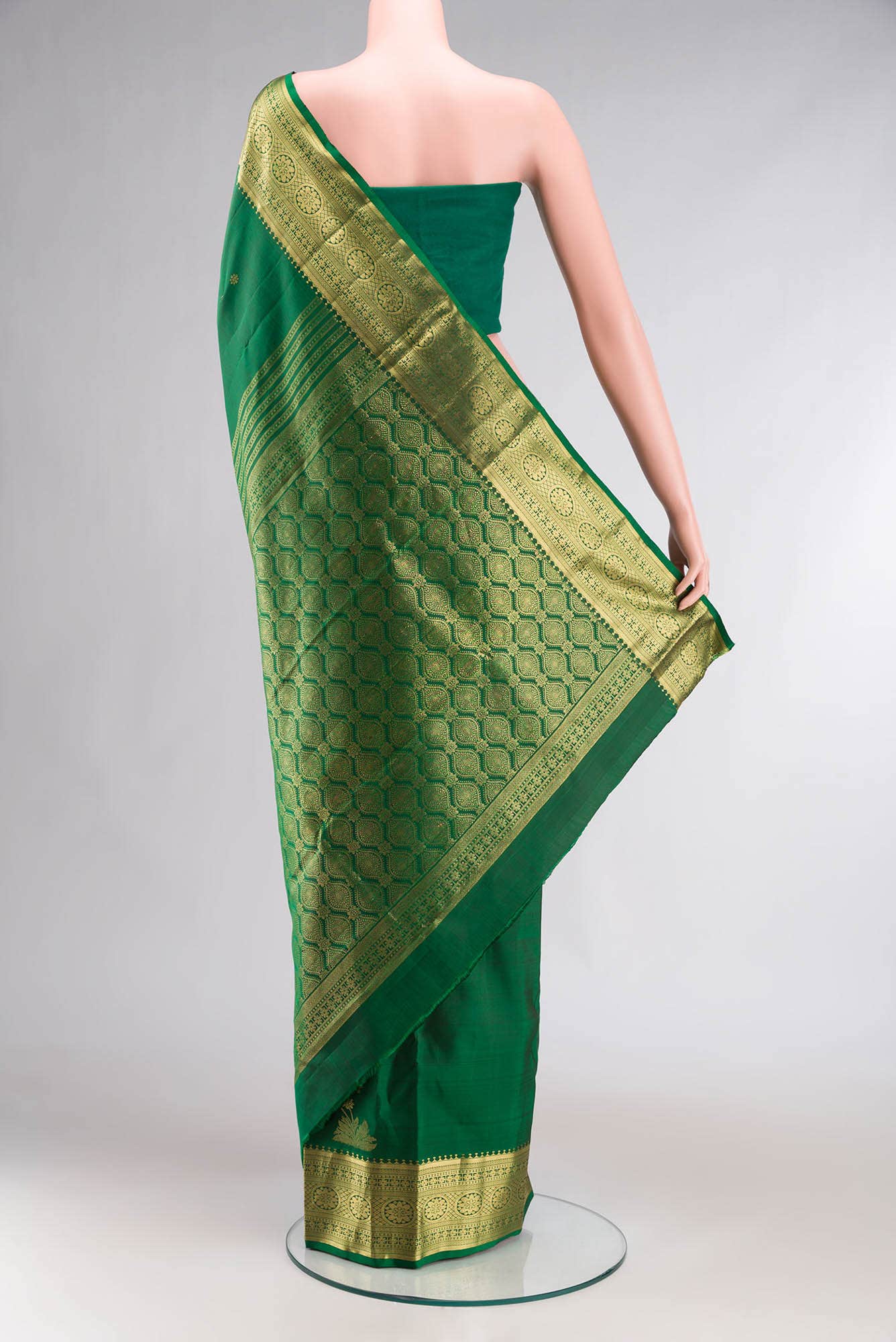 Tarangini-Green Kanchipuram Silk Saree - Image 12