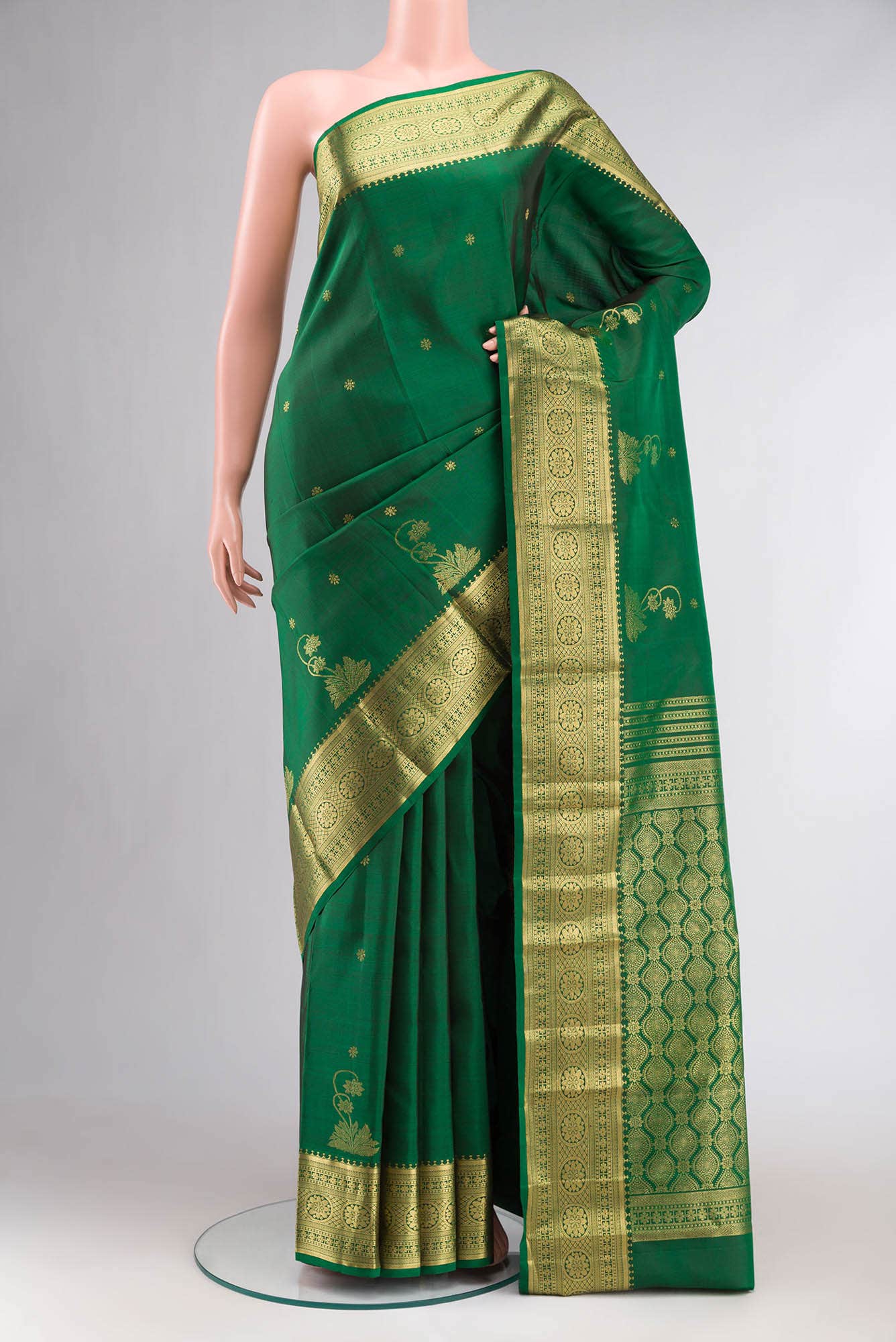 Tarangini-Green Kanchipuram Silk Saree - Image 2