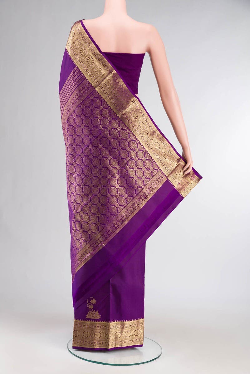 Tarangini-Purple Kanchipuram Silk Saree - Image 5