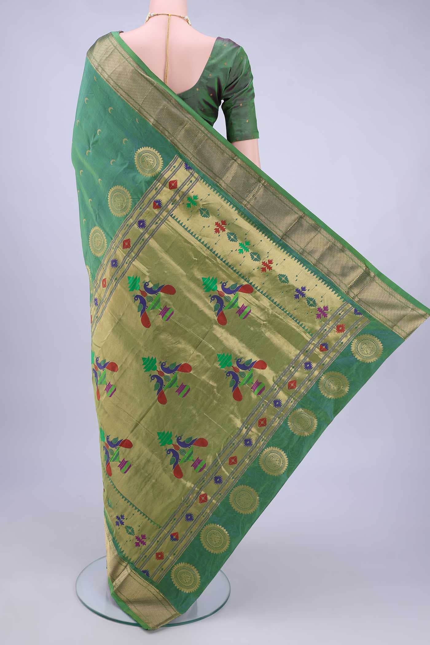 Teal Bangalore Silk Saree - Image 2