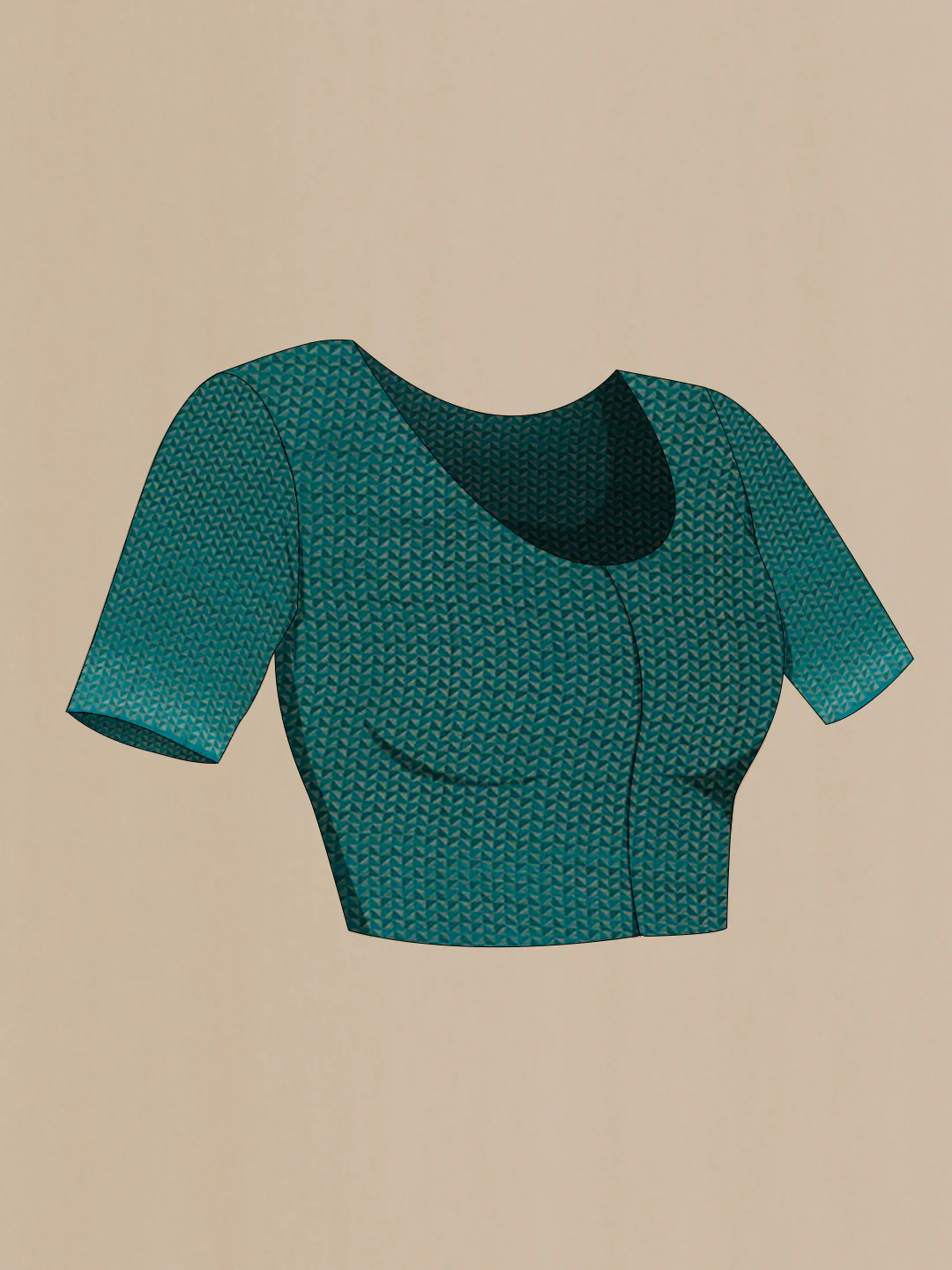 Teal Mysore Georgette Saree - Image 2