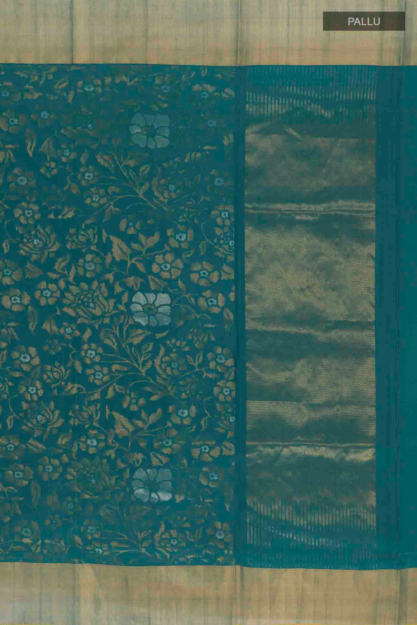 Teal Uppada Silk Saree - Image 7