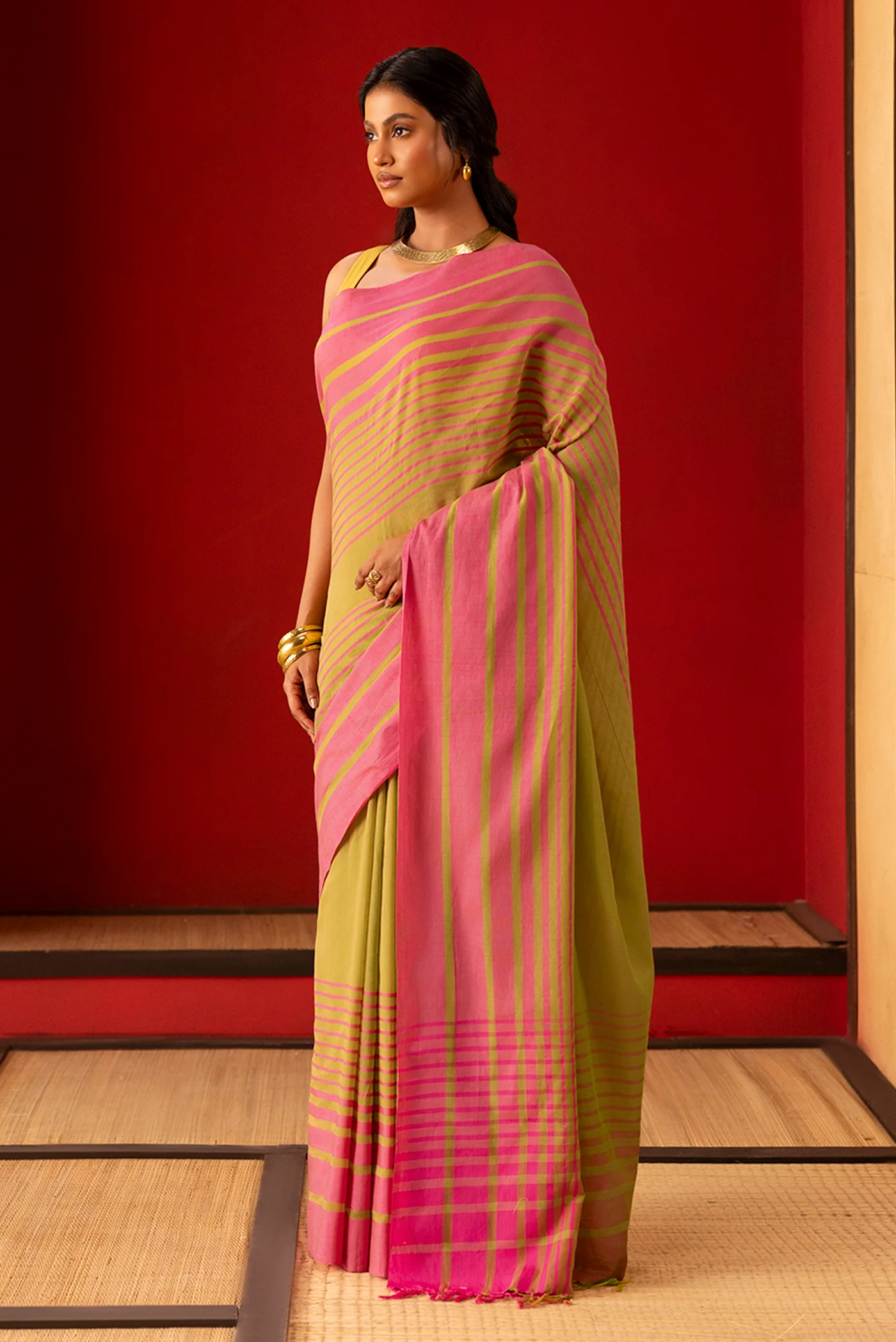 Titli-Green Cotton Saree - Image 3