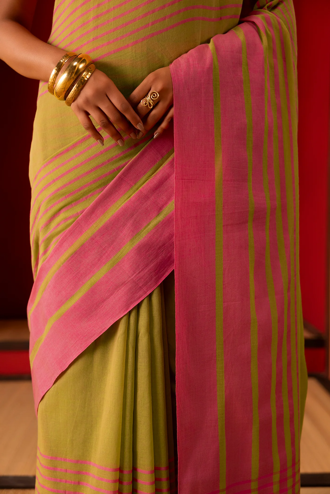 Titli-Green Cotton Saree - Image 4