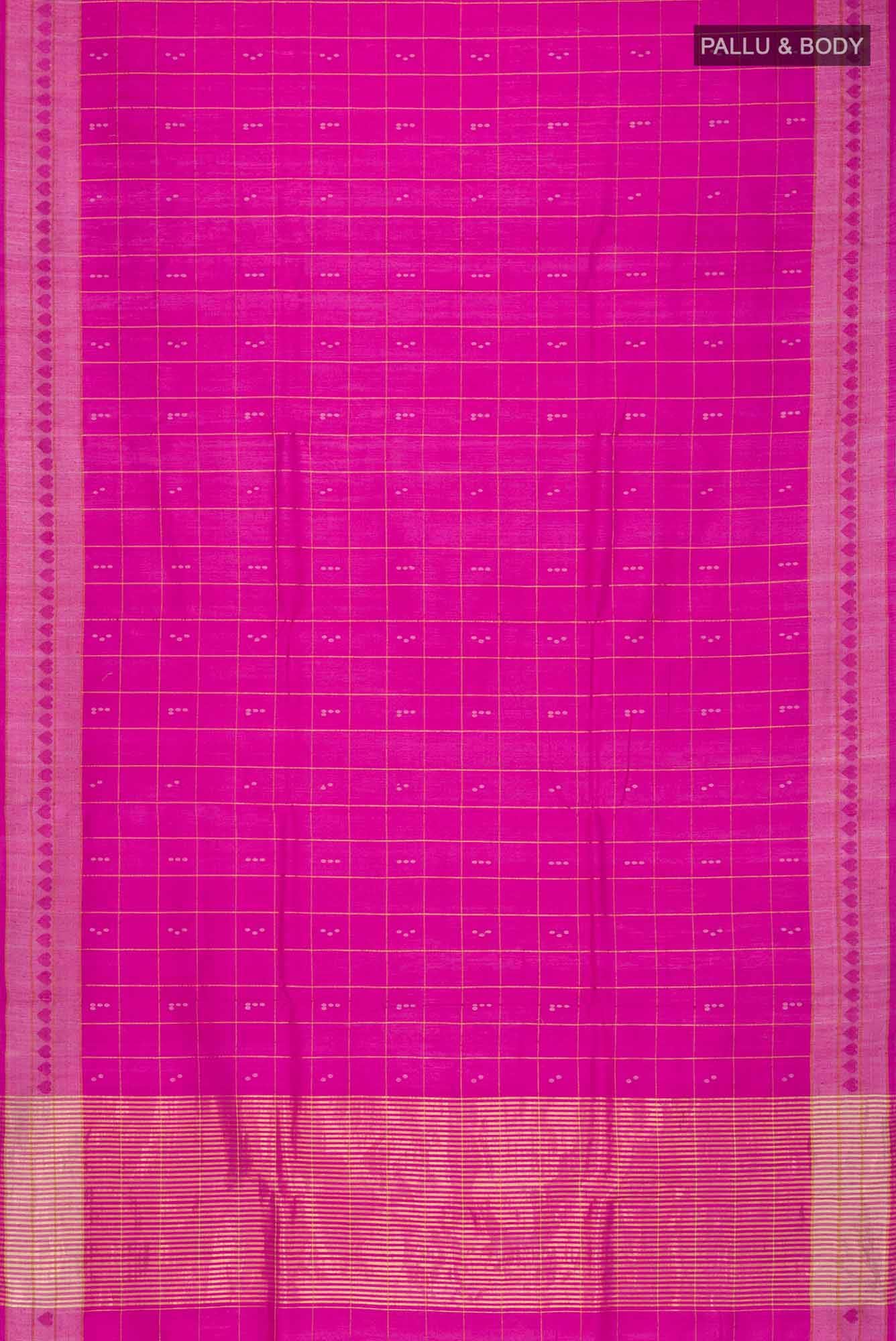 Touch of love-Pink Bhagalpuri Tussar Silk Saree - Image 10