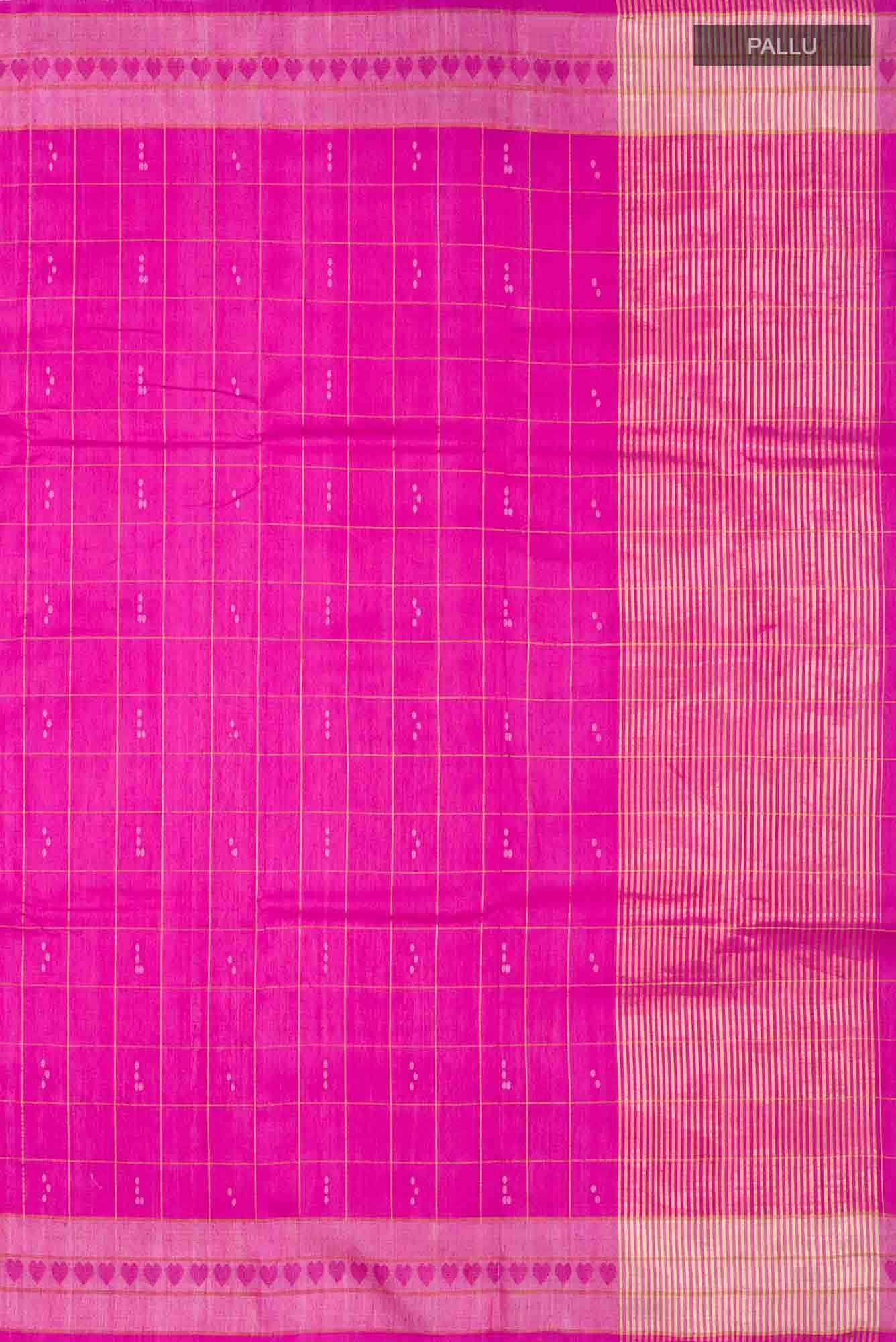 Touch of love-Pink Bhagalpuri Tussar Silk Saree - Image 5