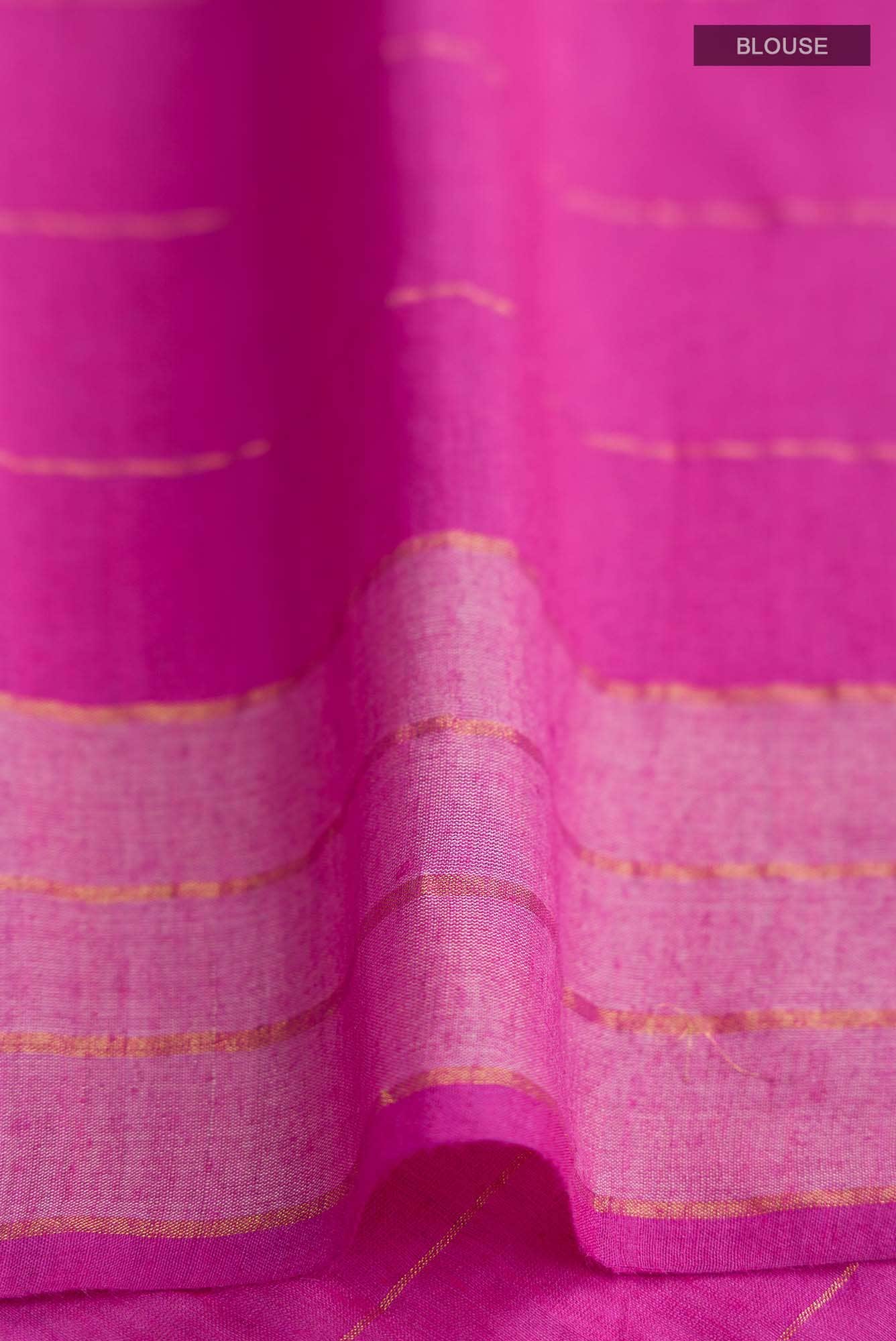 Touch of love-Pink Bhagalpuri Tussar Silk Saree - Image 8