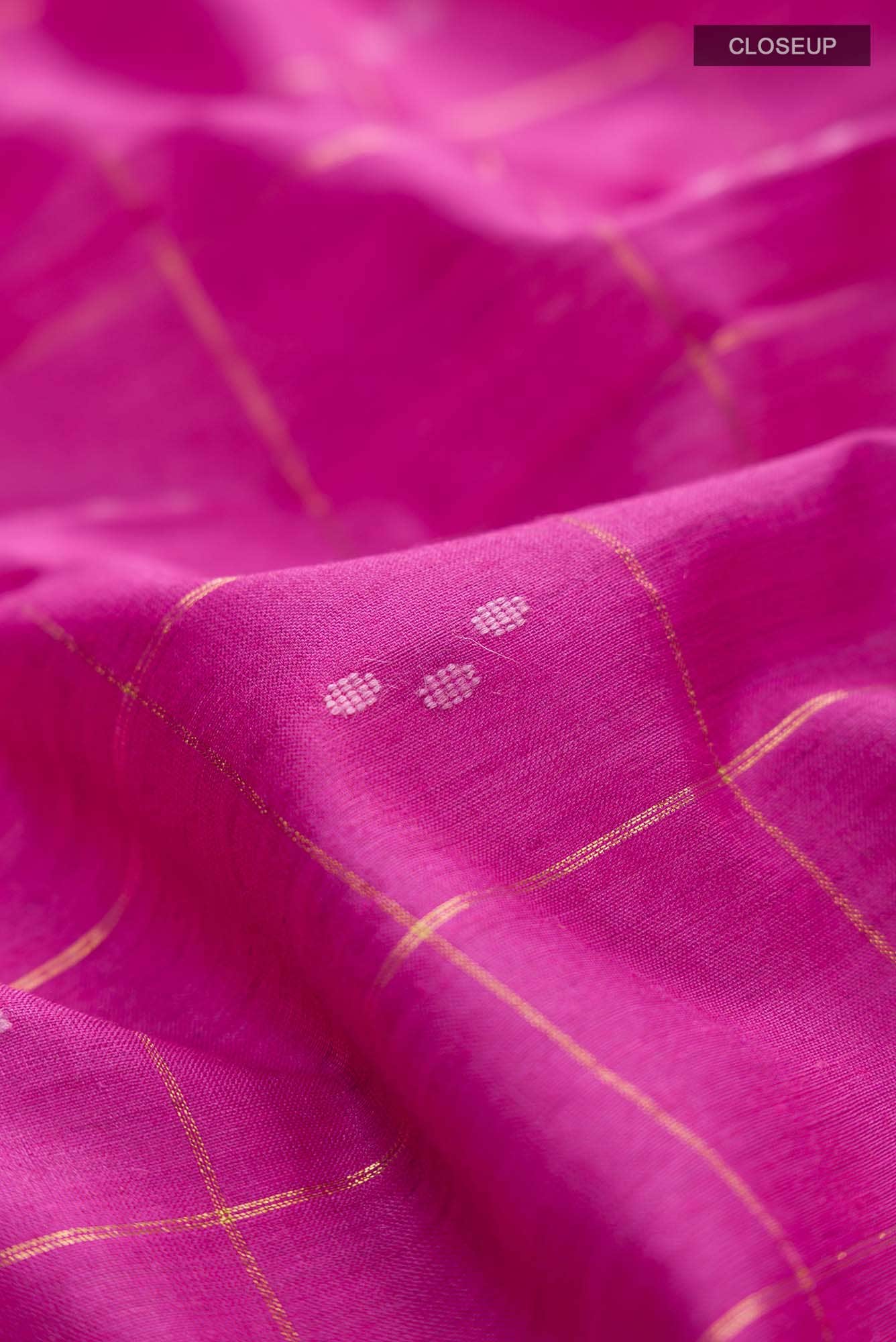 Touch of love-Pink Bhagalpuri Tussar Silk Saree - Image 9