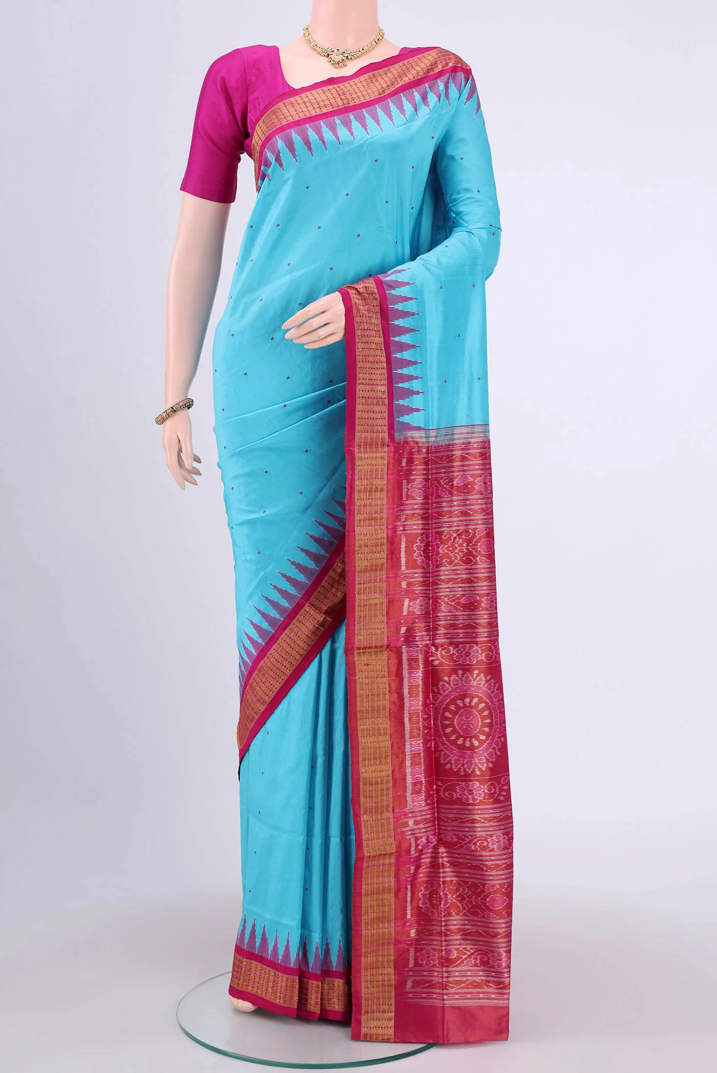 Light Blue Orissa Silk Saree