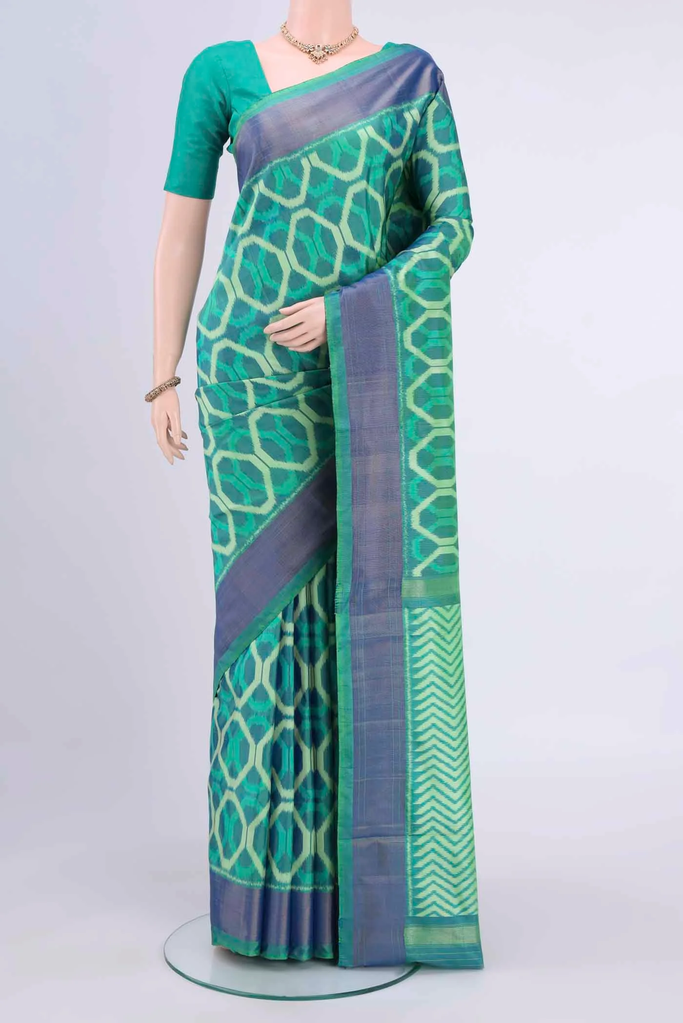 Turquoise Pochampally Saree