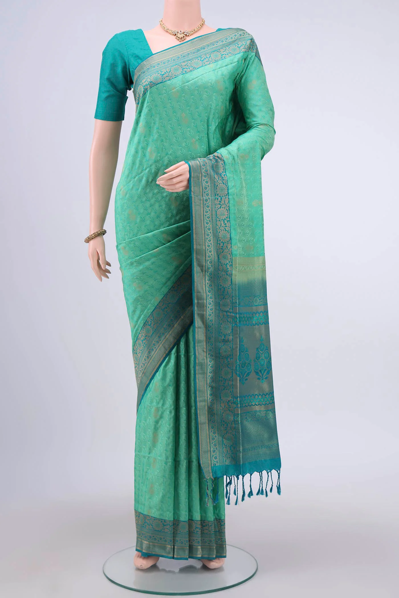 Turquoise Soft Silk Saree