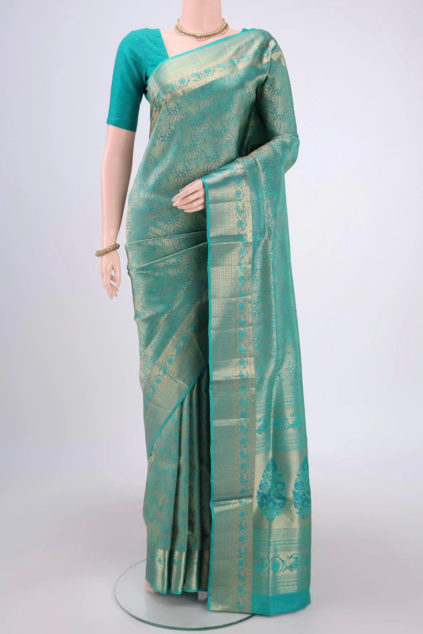 Turquoise Soft Silk Saree