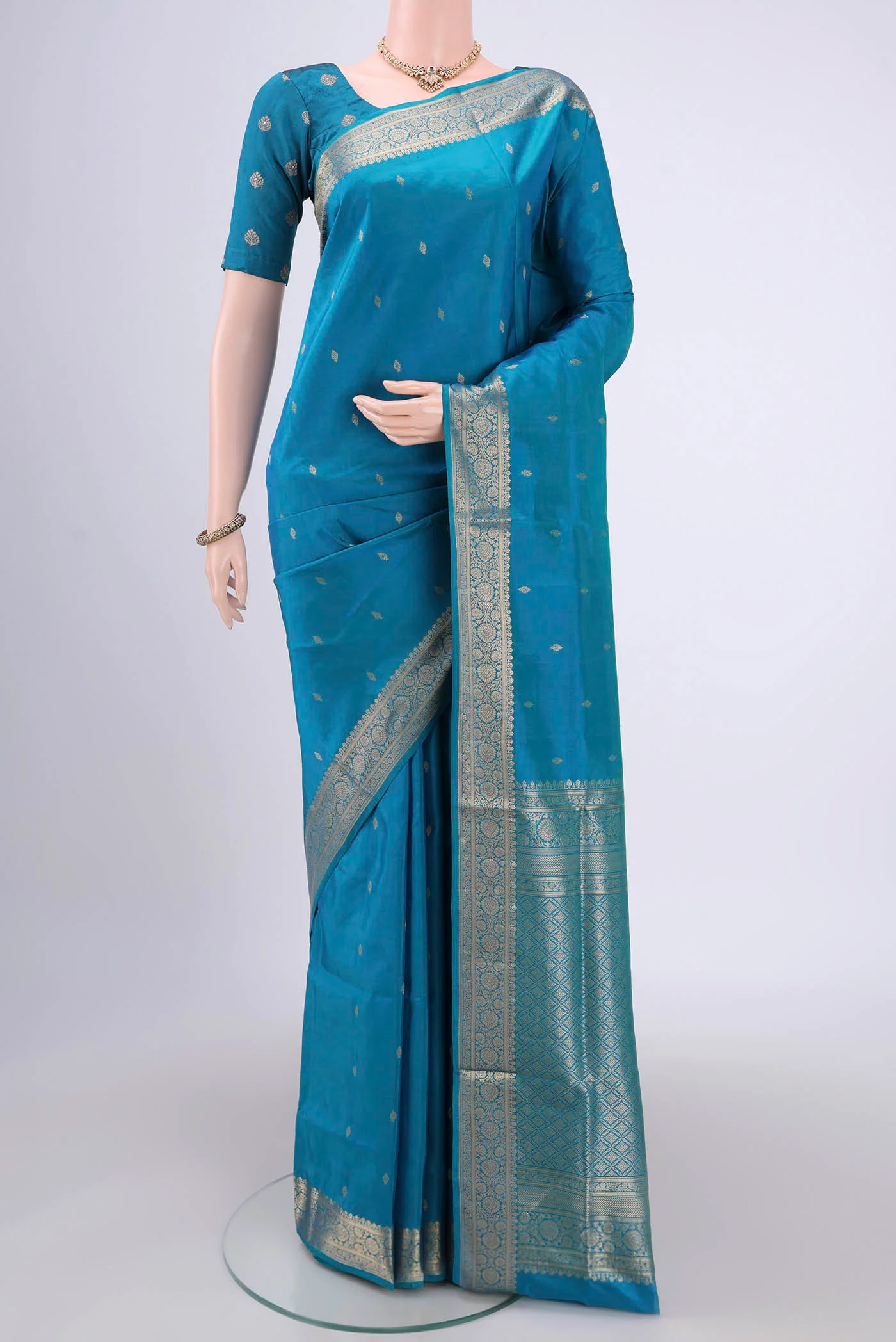 Turquoise Soft Silk Saree
