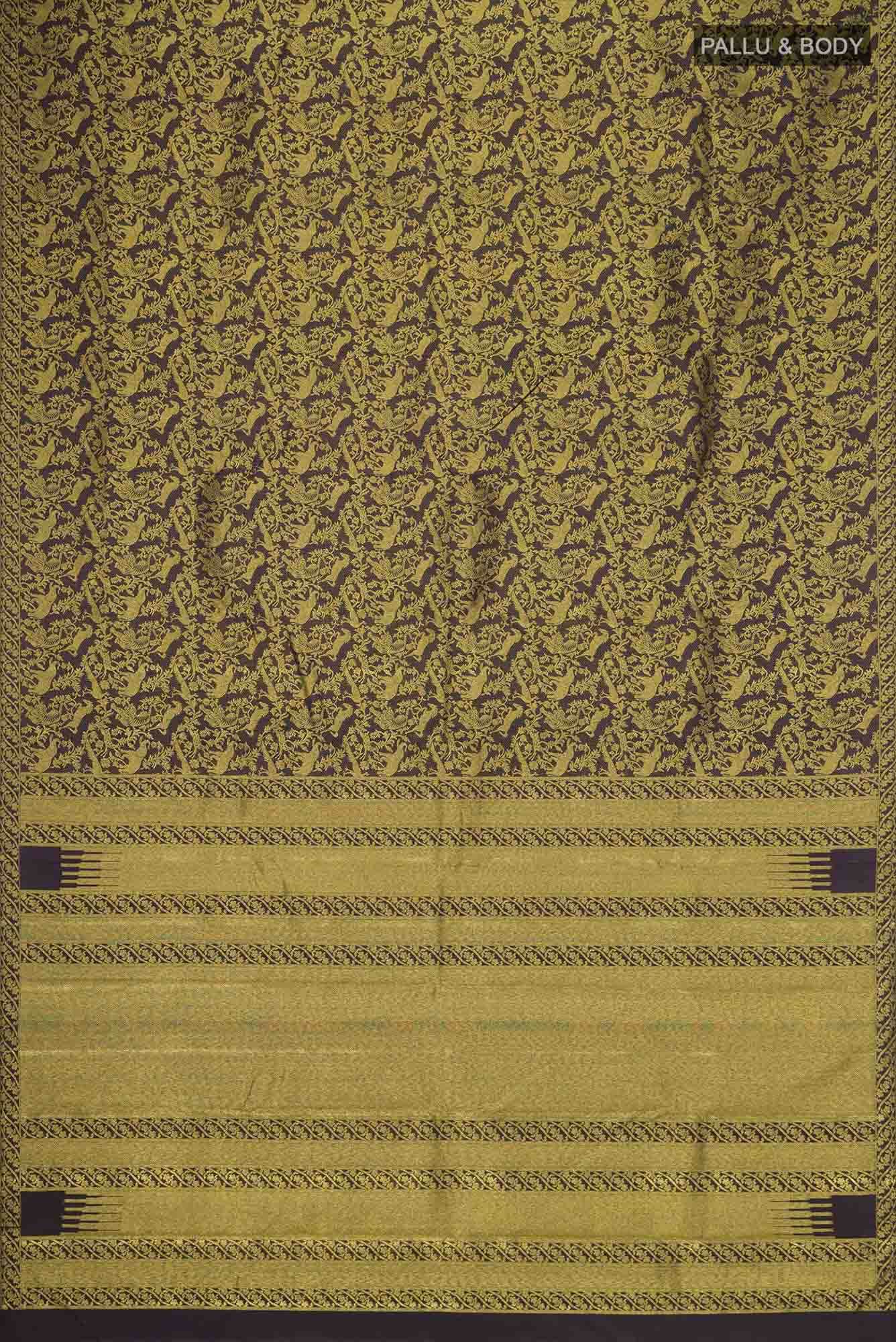 Vanasingaaram-Black Kanchipuram Silk Saree - Image 4