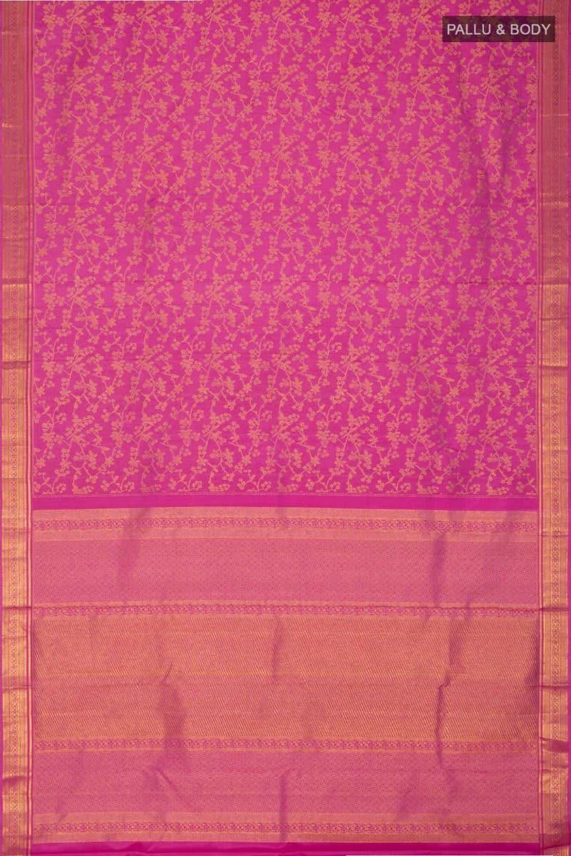Vasanthika-Pink Kanchipuram Silk Saree - Image 9