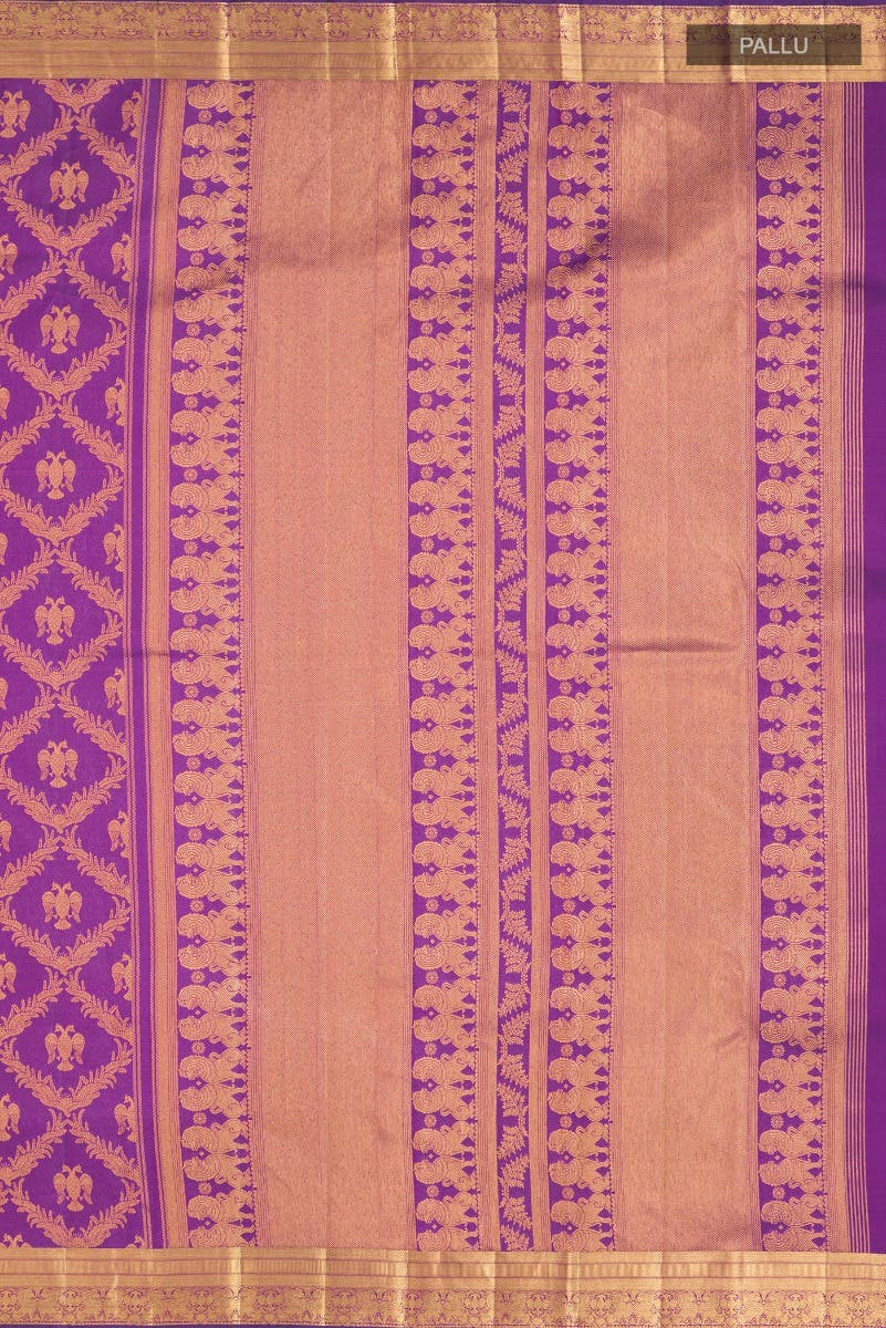 Veeravali-Purple Kanchipuram Silk Saree - Image 9