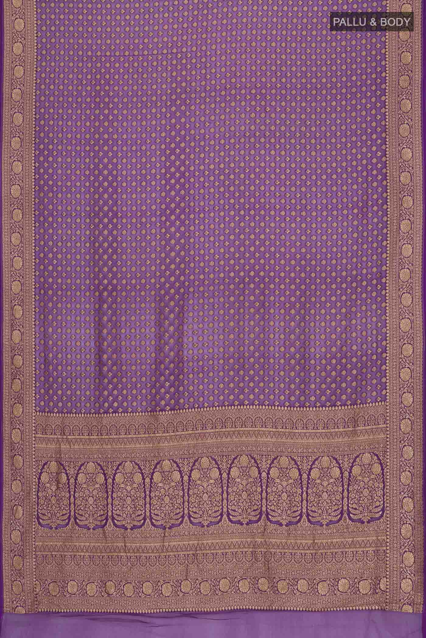 Violet Banarasi Georgette Saree - Image 5