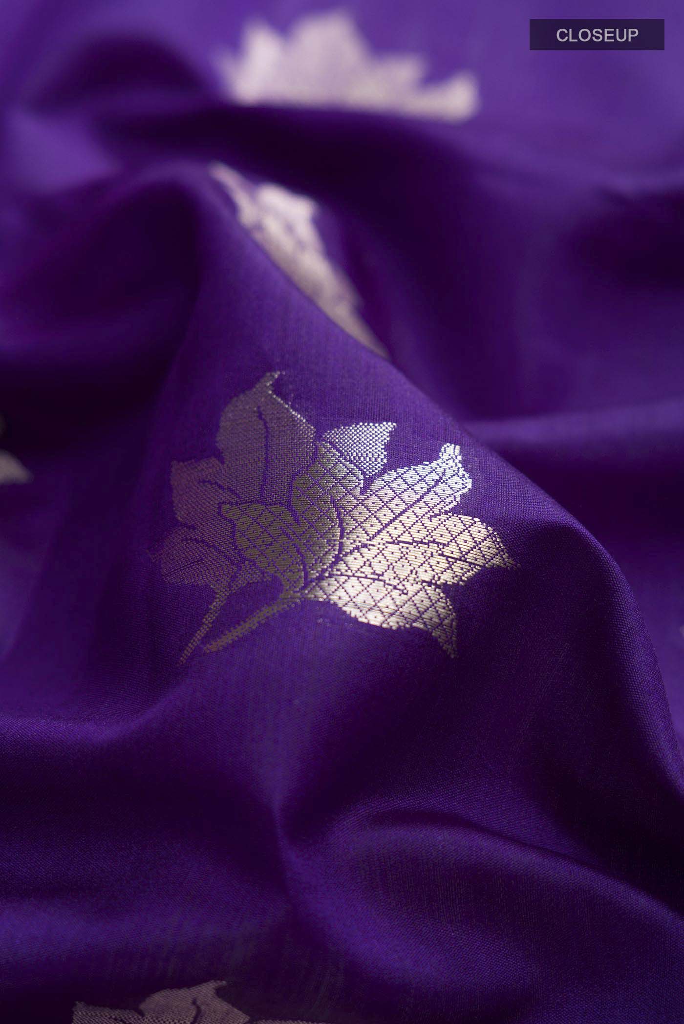 Violet Dual Tone Banarasi Raw Silk Saree - Image 2