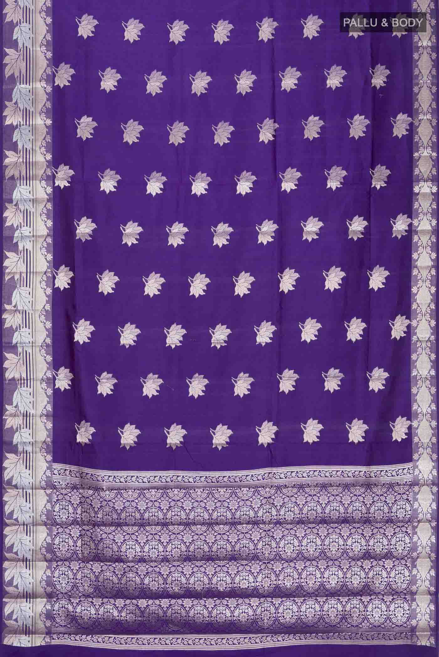 Violet Dual Tone Banarasi Raw Silk Saree - Image 5