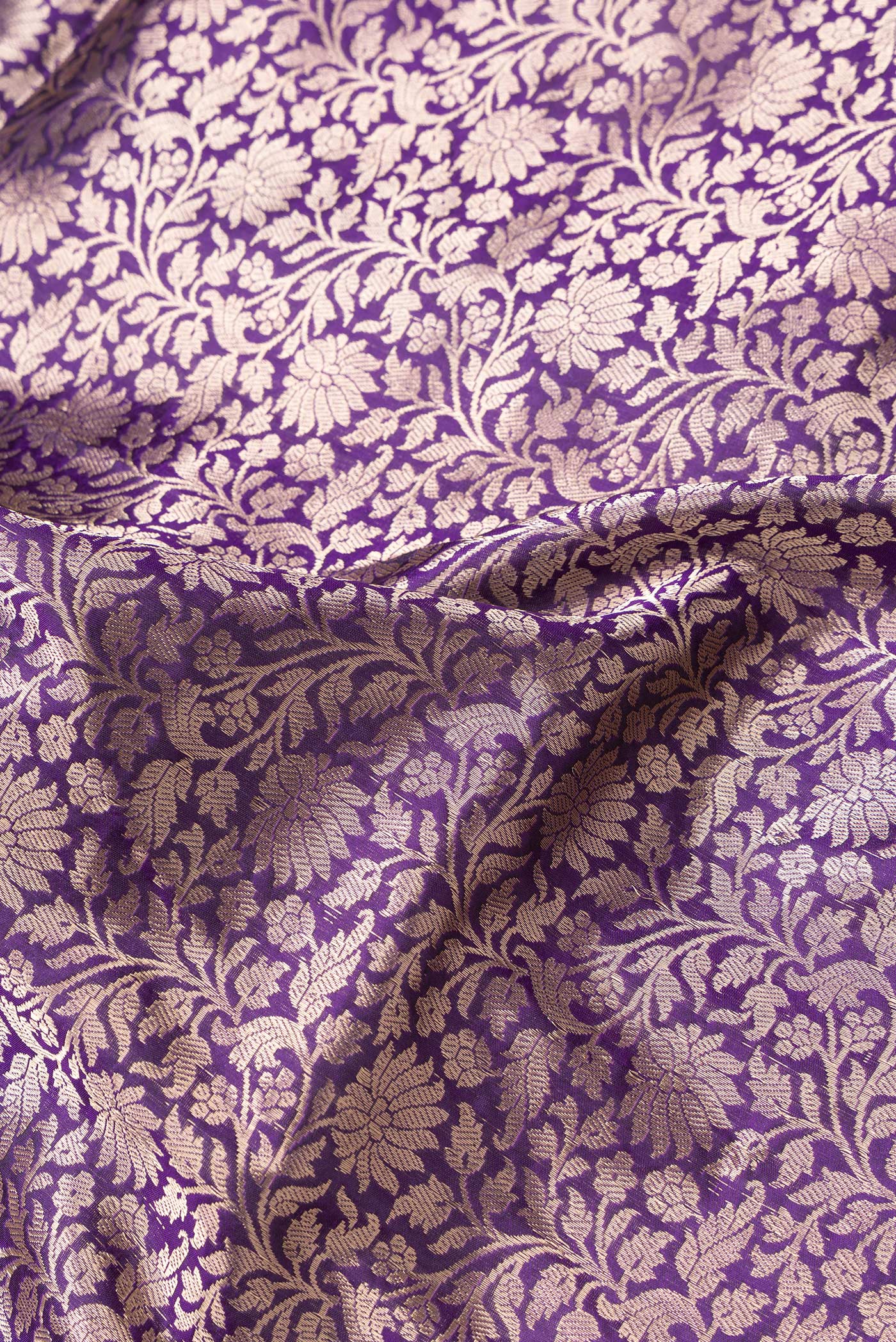 Violet Banarasi Silk Saree - Image 2