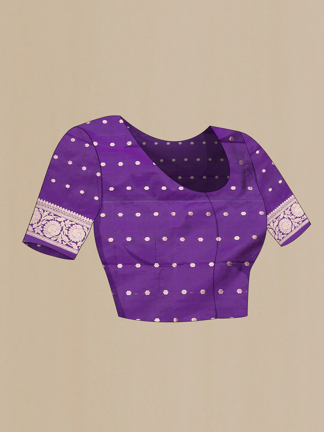Violet Banarasi Silk Saree - Image 5