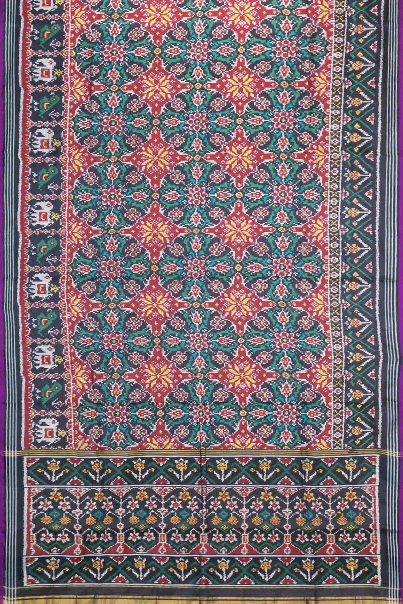 Black Double Ikat Saree - Image 4