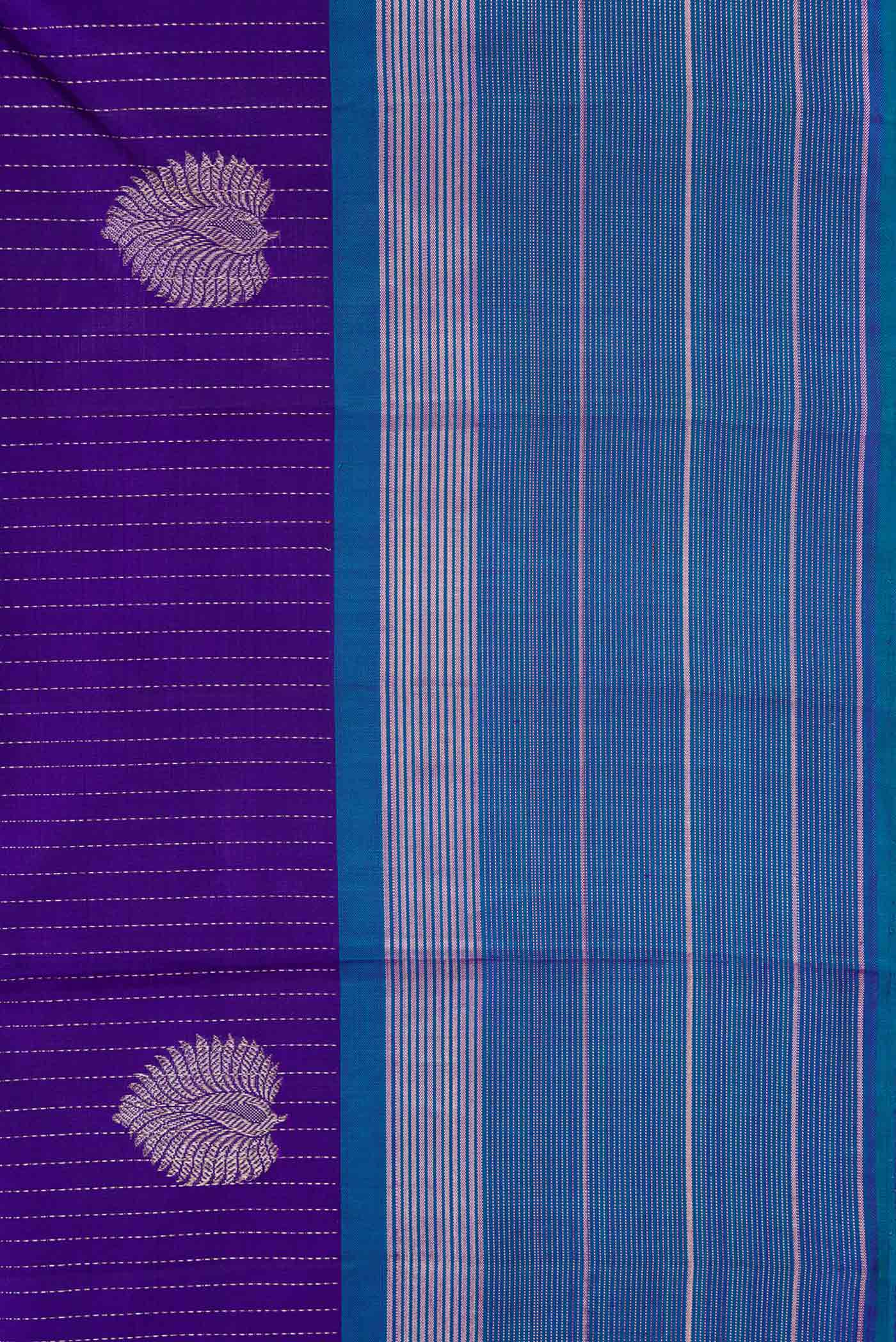 Violet Dual Tone Kanjivaram Silk Saree - Image 3