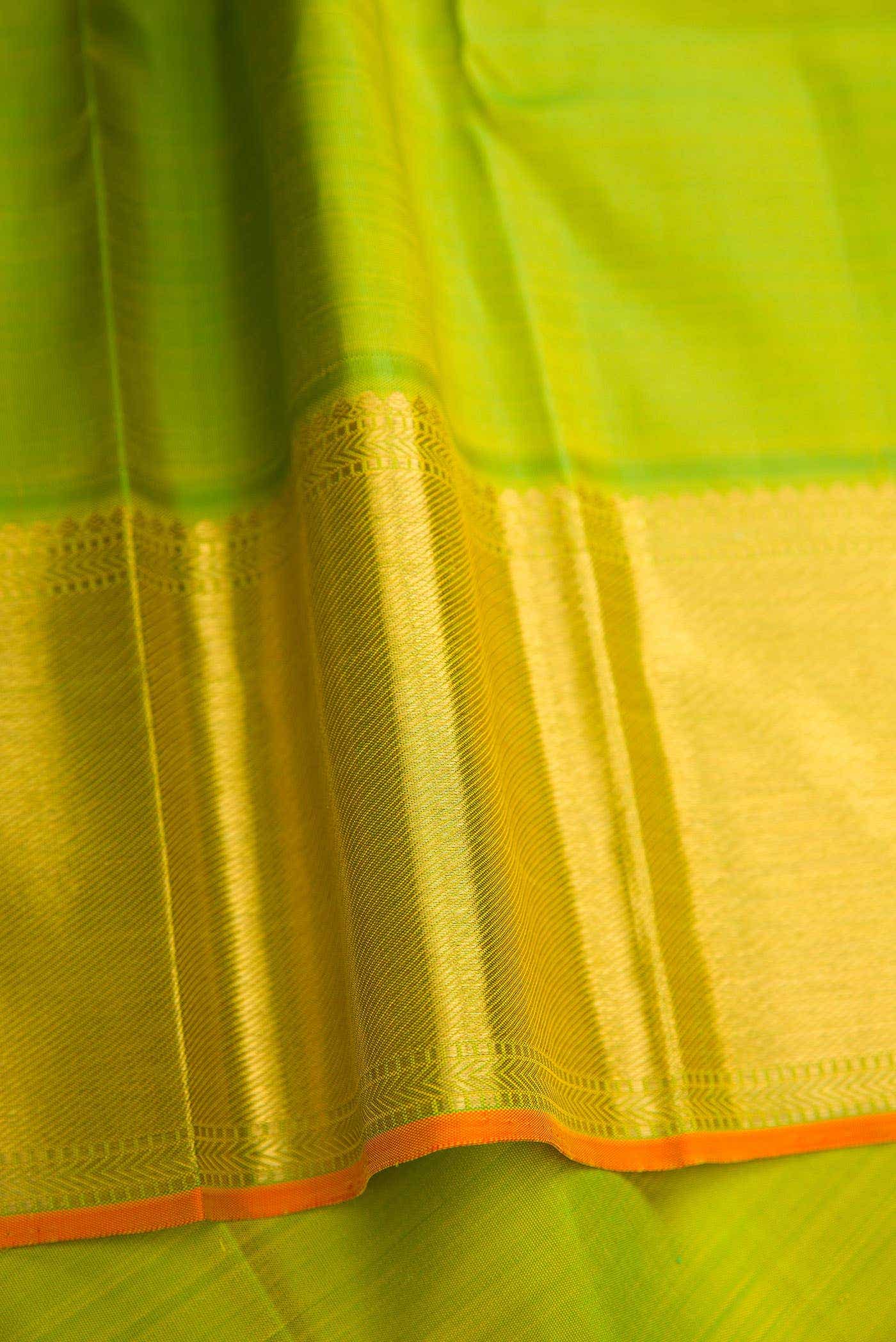 Pure Silk Pure Zari Violet Dual Tone Kanjivaram Saree - Image 6