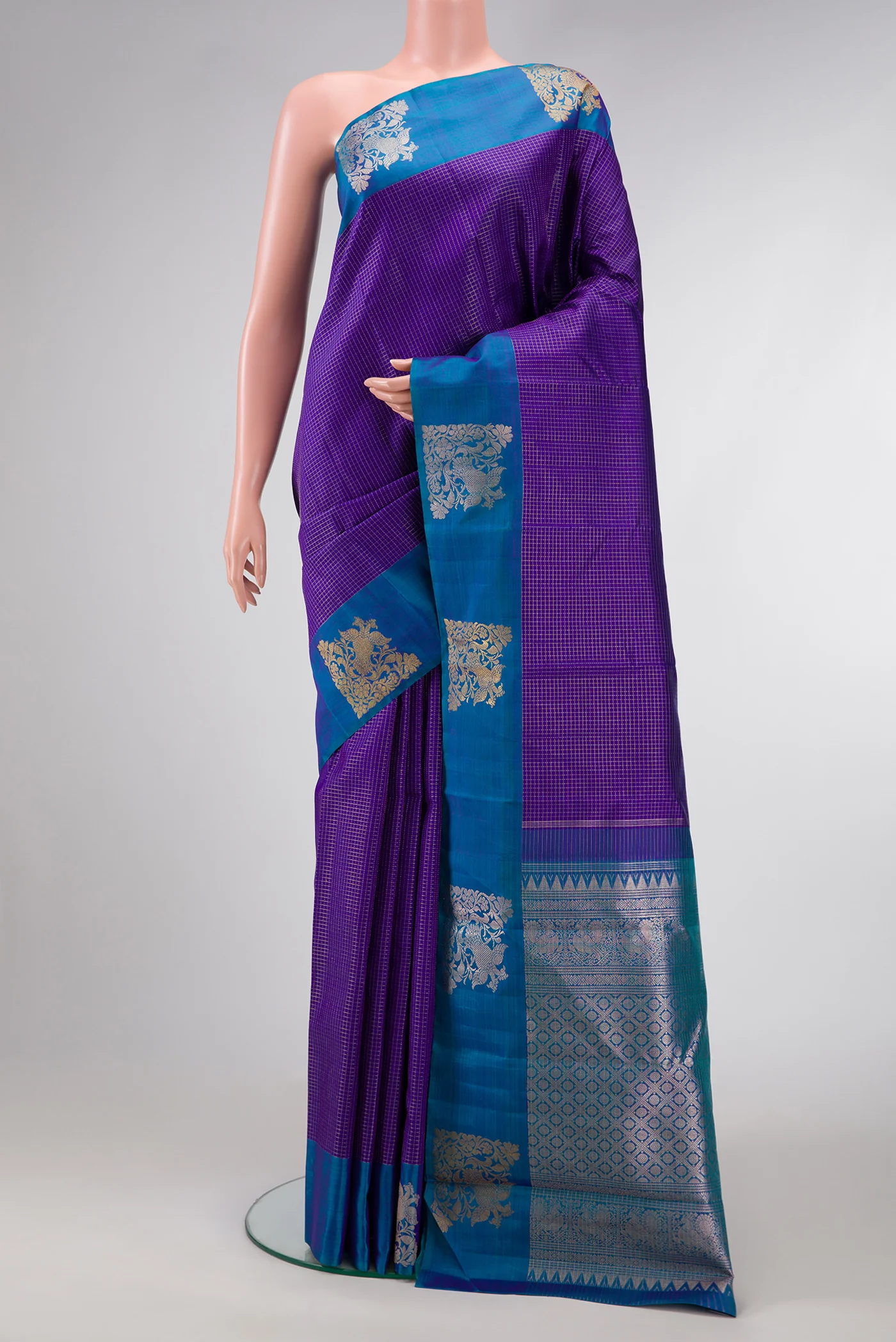 Violet Kanjivaram Silk Saree
