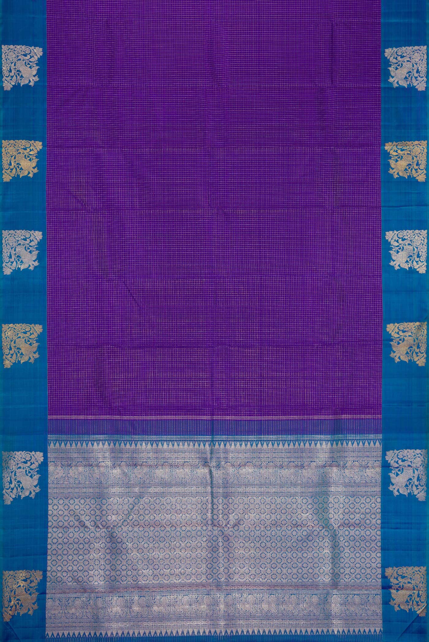 Violet Kanjivaram Silk Saree - Image 6