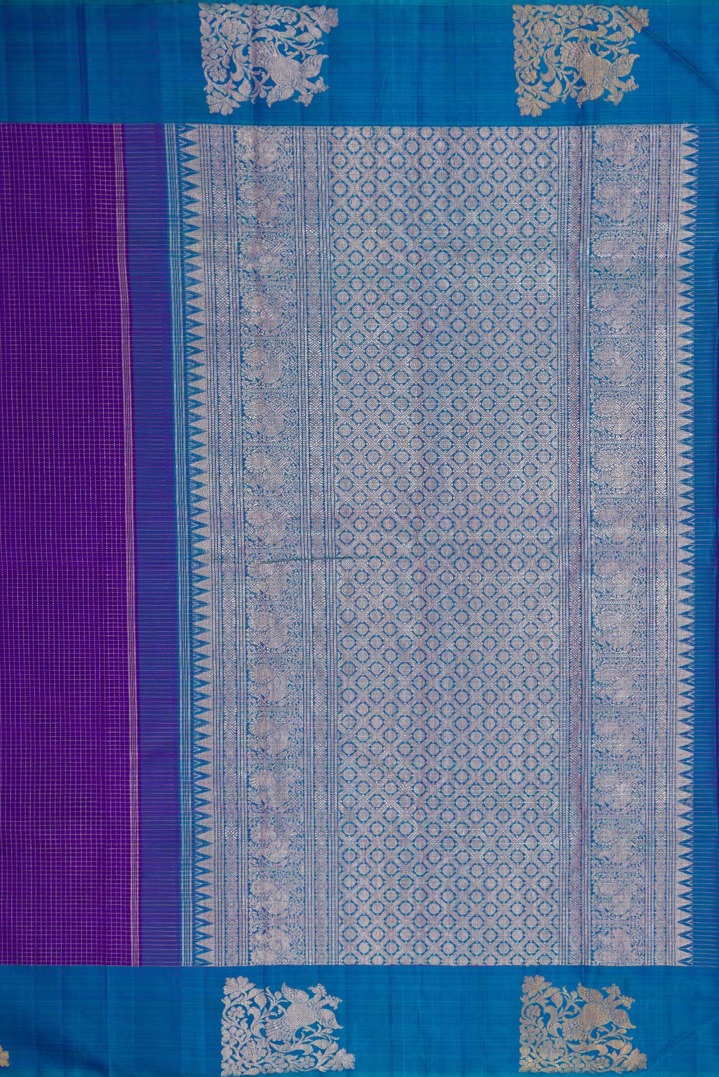 Violet Kanjivaram Silk Saree - Image 7