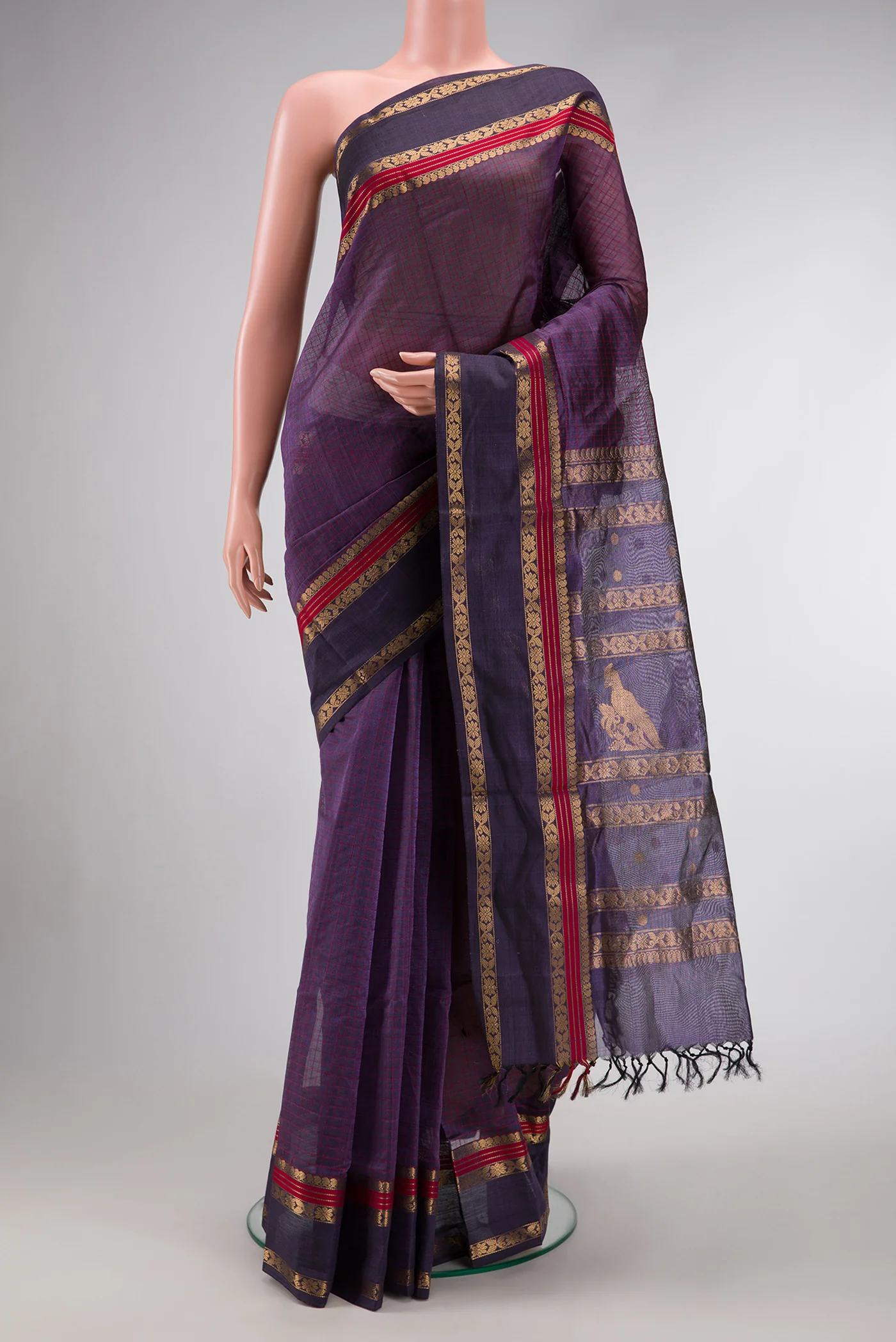 Violet Silk Cotton Saree