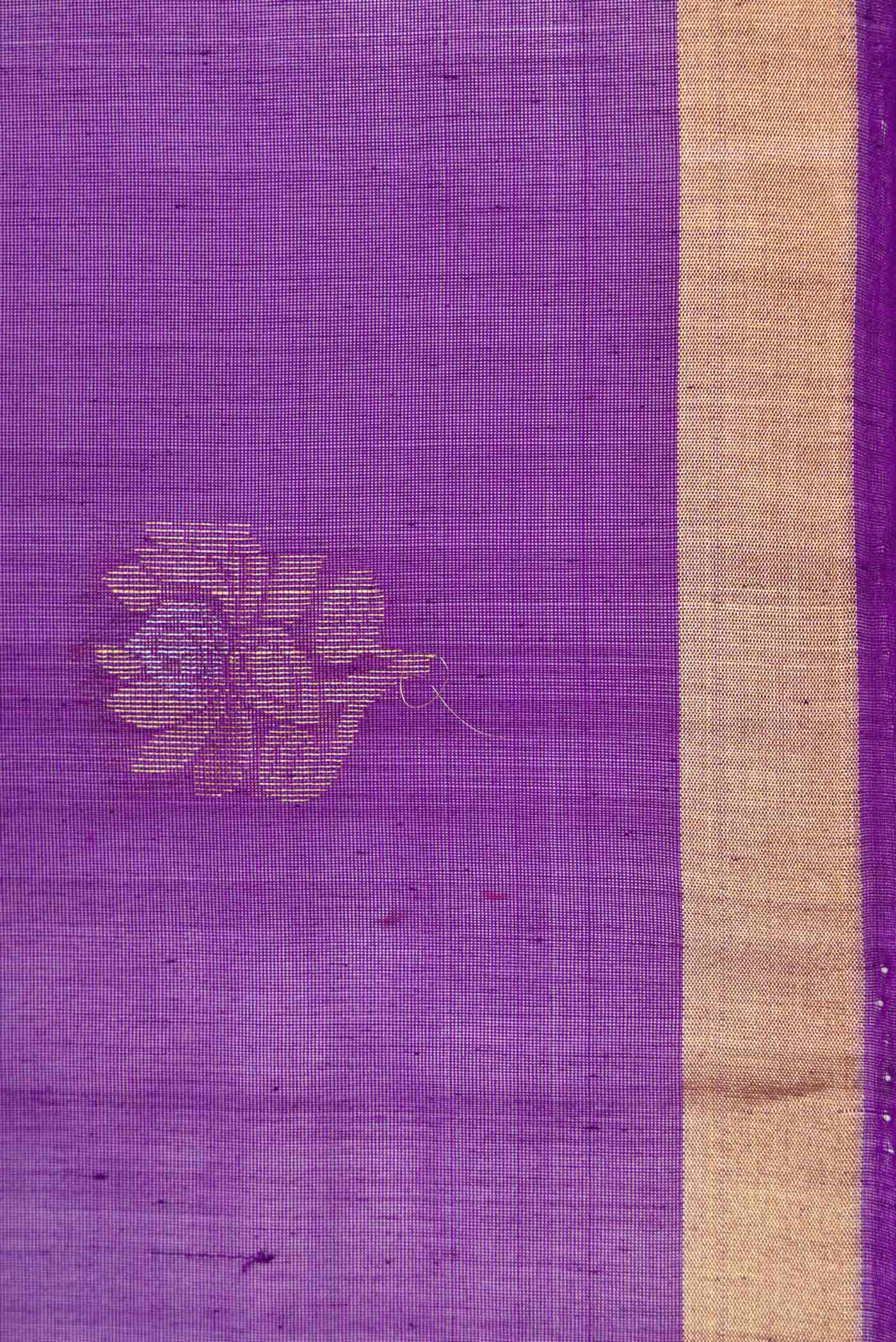 Violet Dual Tone Silk Cotton Saree - Image 3