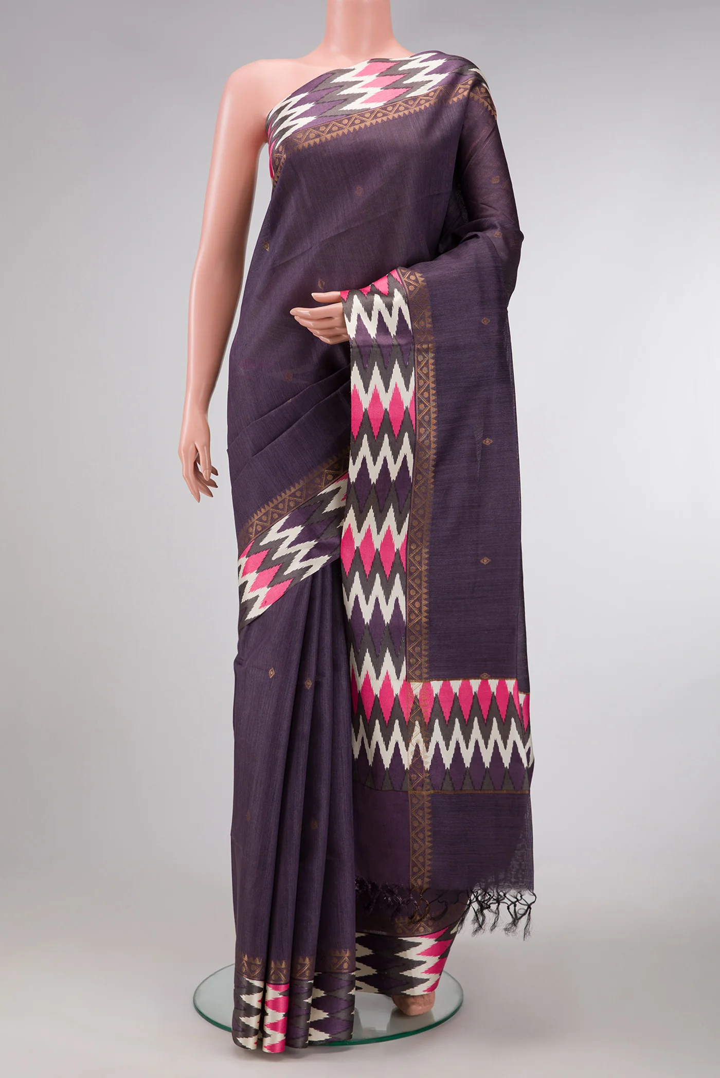 Violet Tussar Silk Saree