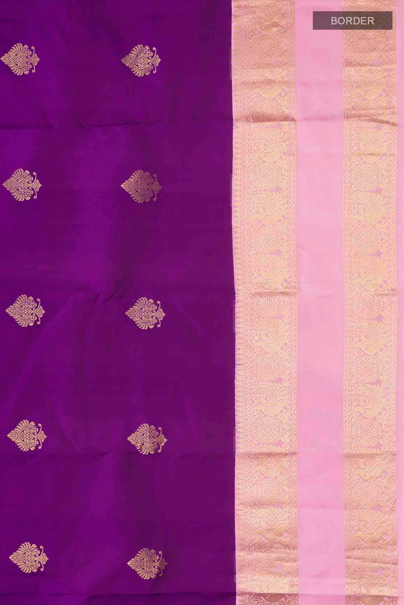 Violet Kanjivaram Silk Saree - Image 3
