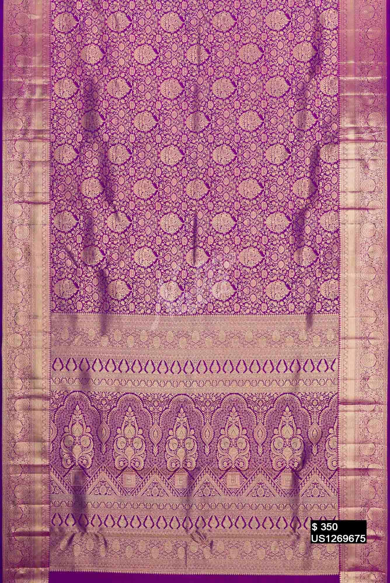 Violet Kanchipuram Silk Saree