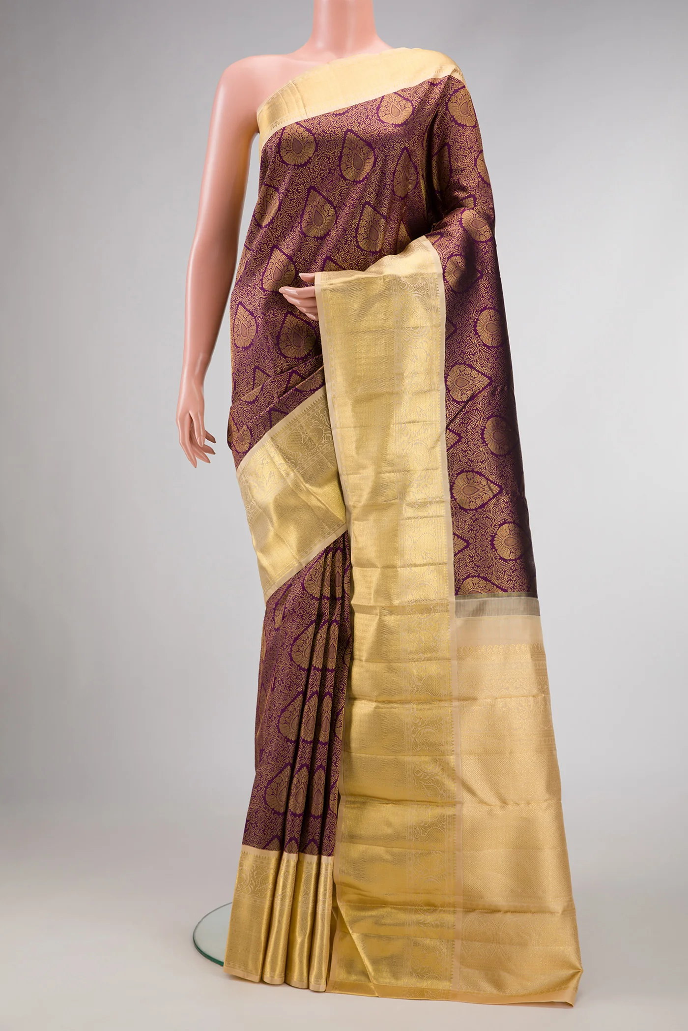 Violet Kanjivaram Silk Saree