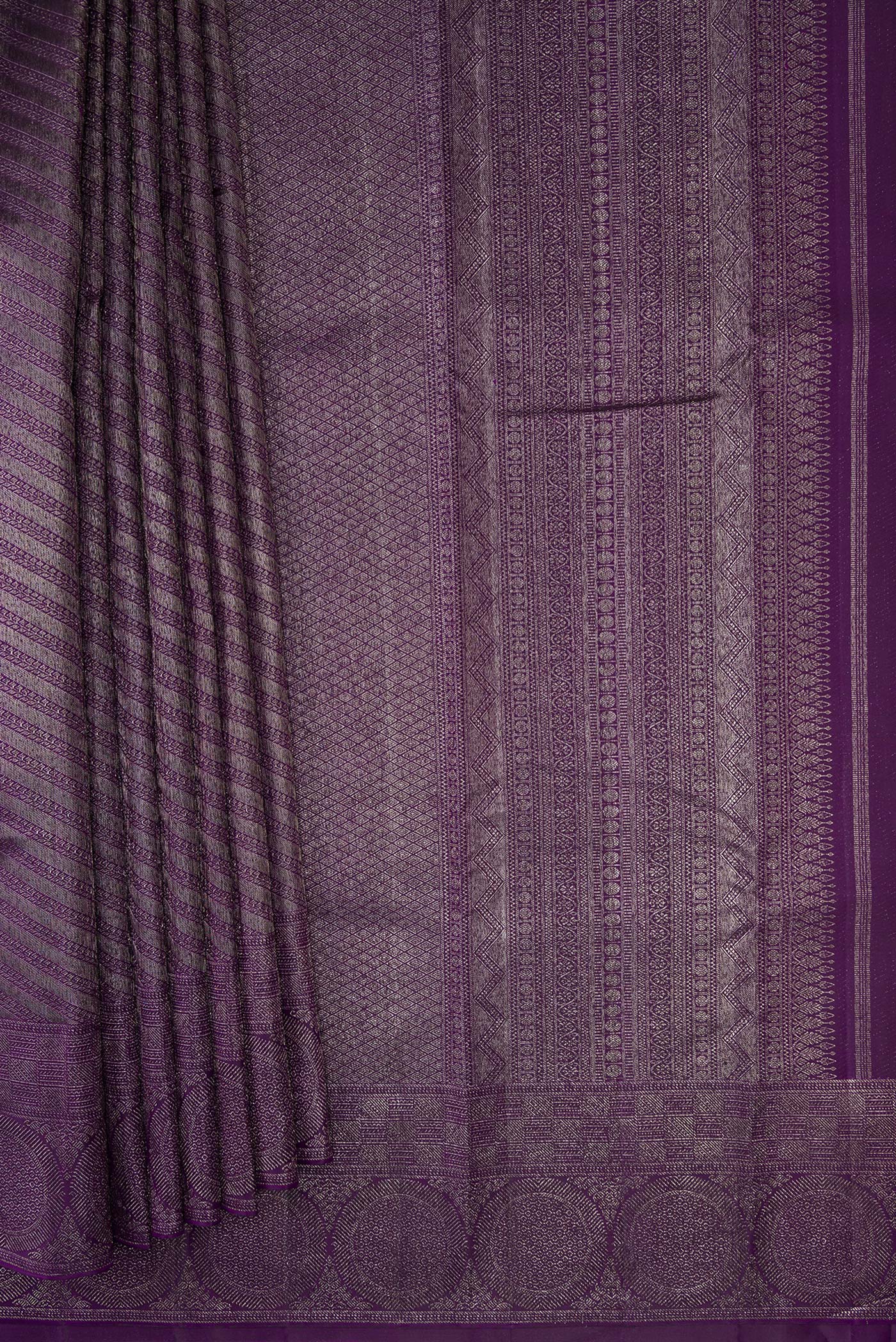 Violet Kanjivaram Silk Saree - Image 4