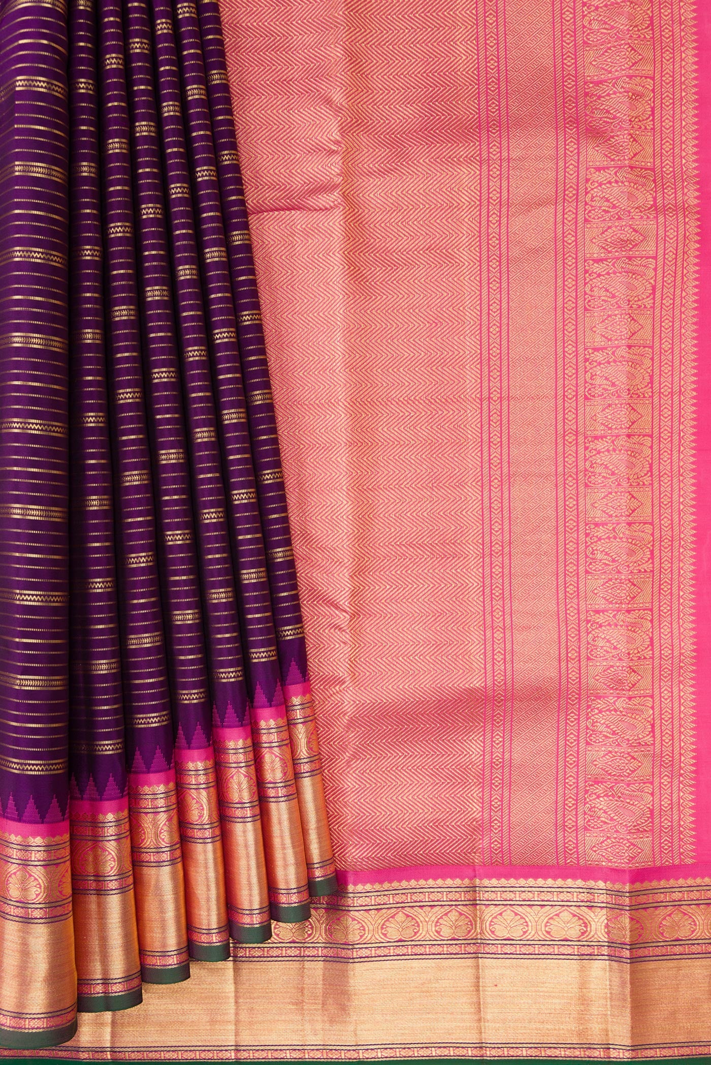 Violet Kanjivaram Silk Saree - Image 4